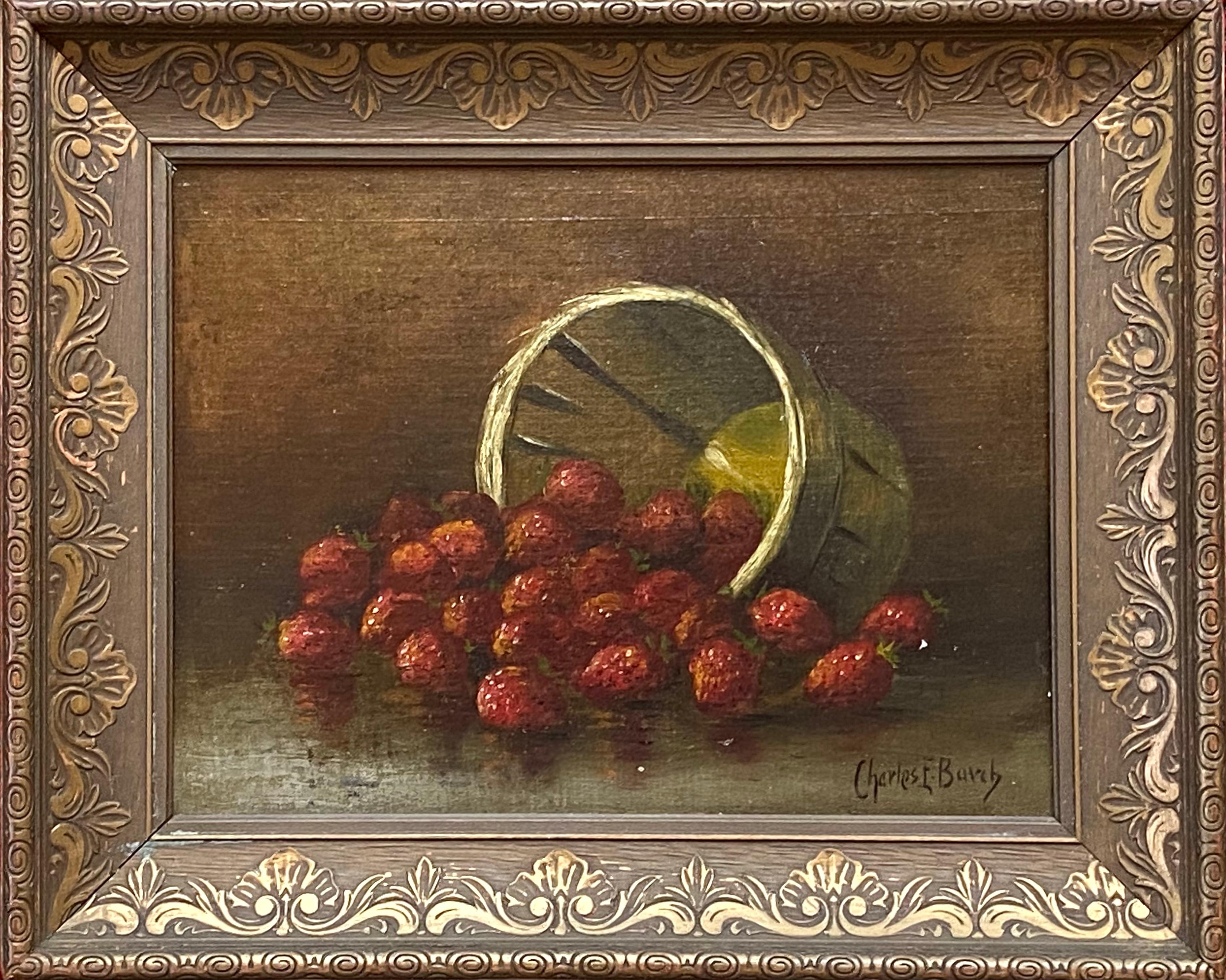 “Still Life with Strawberries” - Painting by Unknown