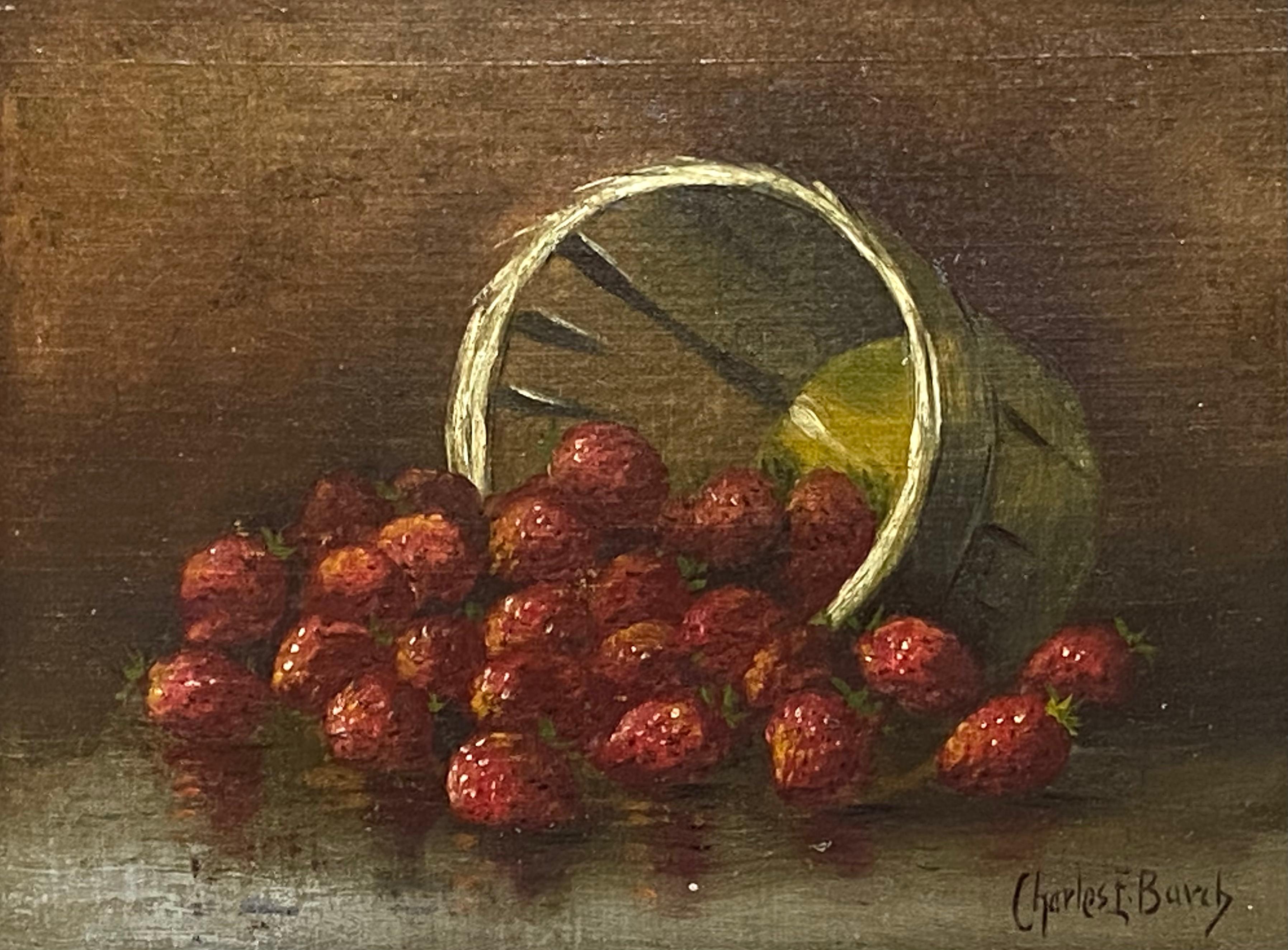 Unknown Still-Life Painting - “Still Life with Strawberries”