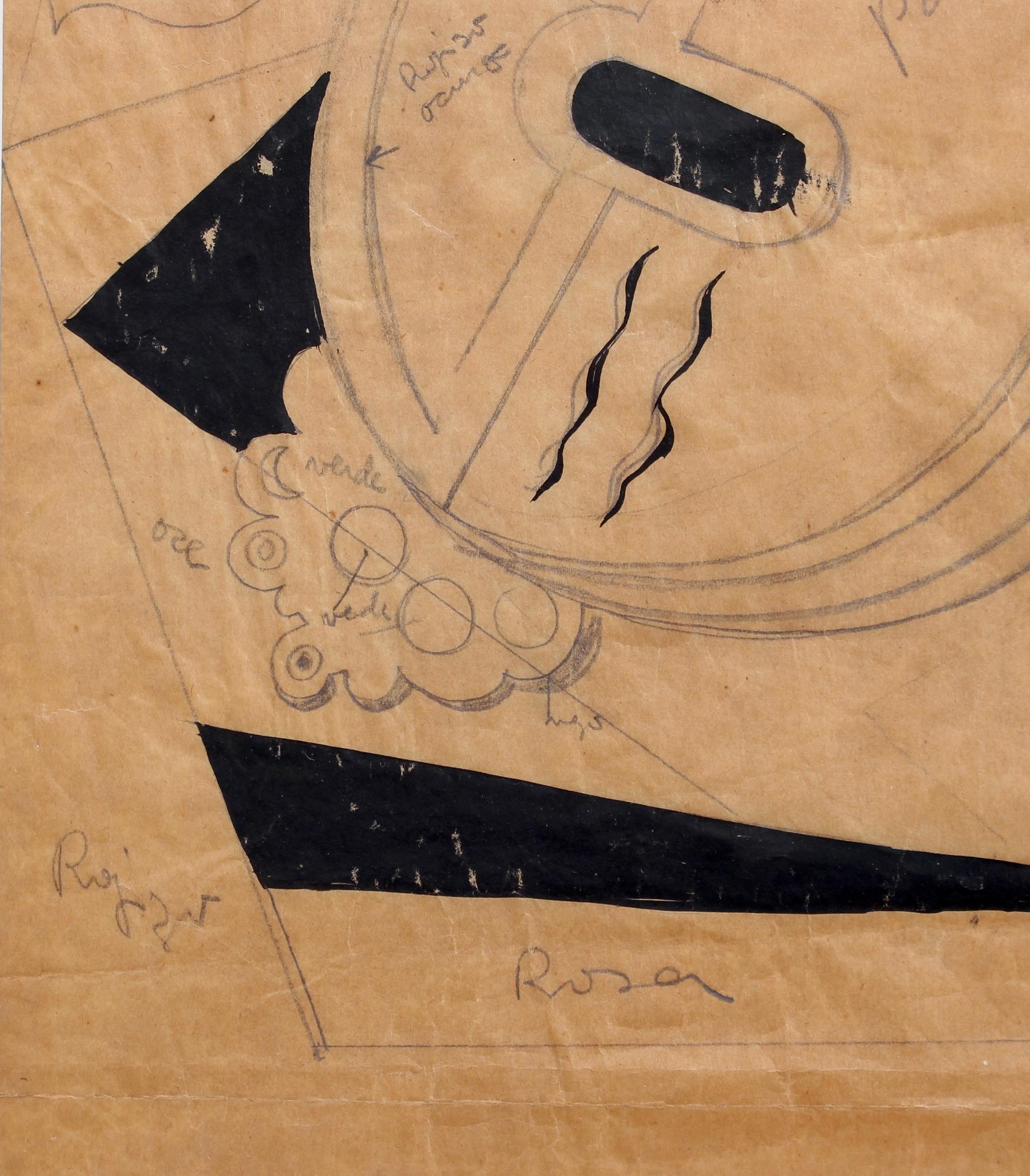Natura morta con corde, Scuola italiana (anni '40 circa) in vendita 7