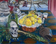 Still Life with Wild Man and Citrus, Oil on Panel Painting by Daniel Duford 2021