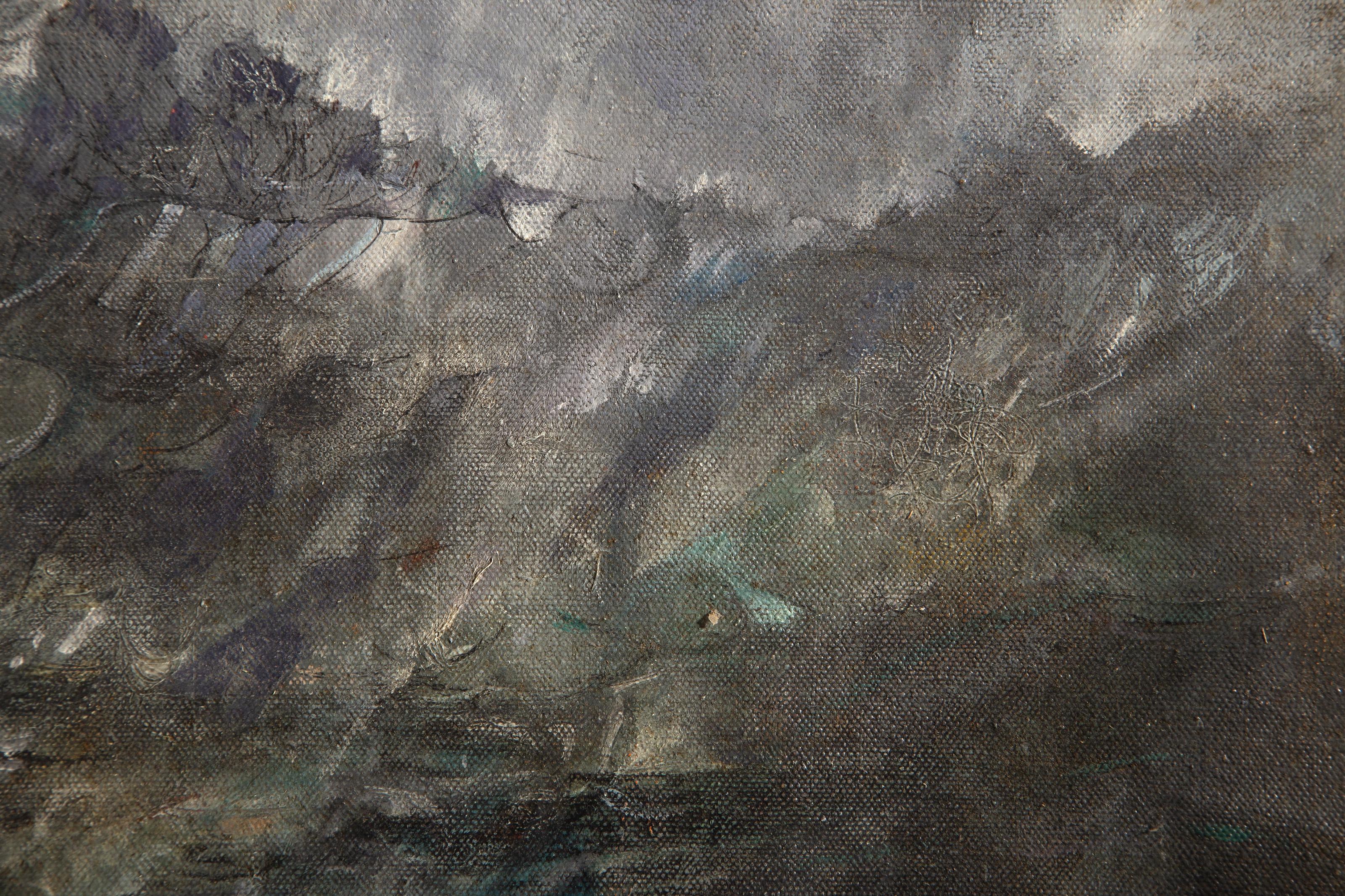 Storm Clouds II, Abstract Expressionist Oil Painting by Daniel Newman For Sale 1