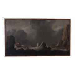 Huile sur toile des mers tempérées du XVIIIe siècle