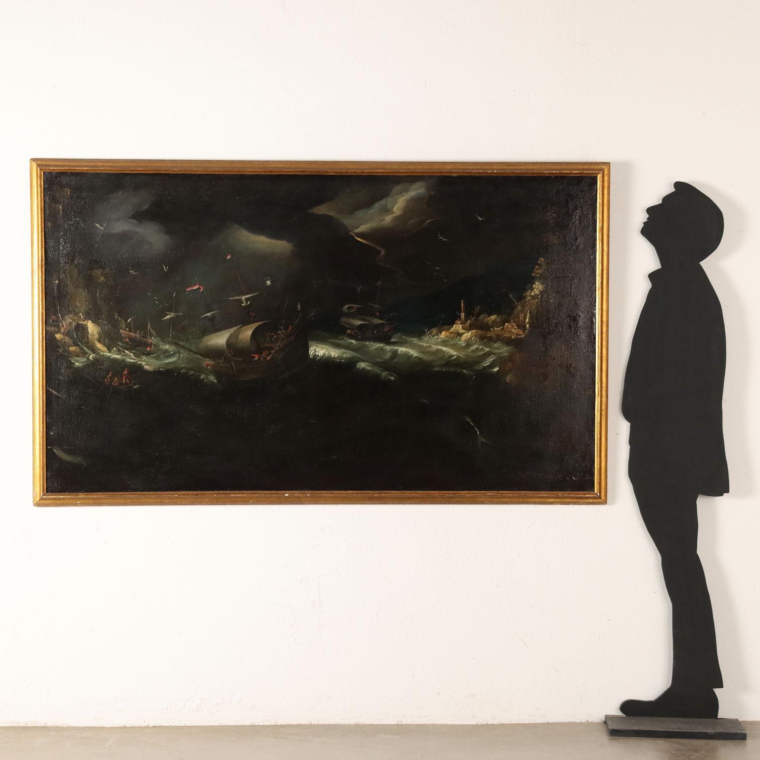 Stürmisches Meer Öl auf Leinwand Flämische Schule XVII Jahrhundert – Painting von Unknown