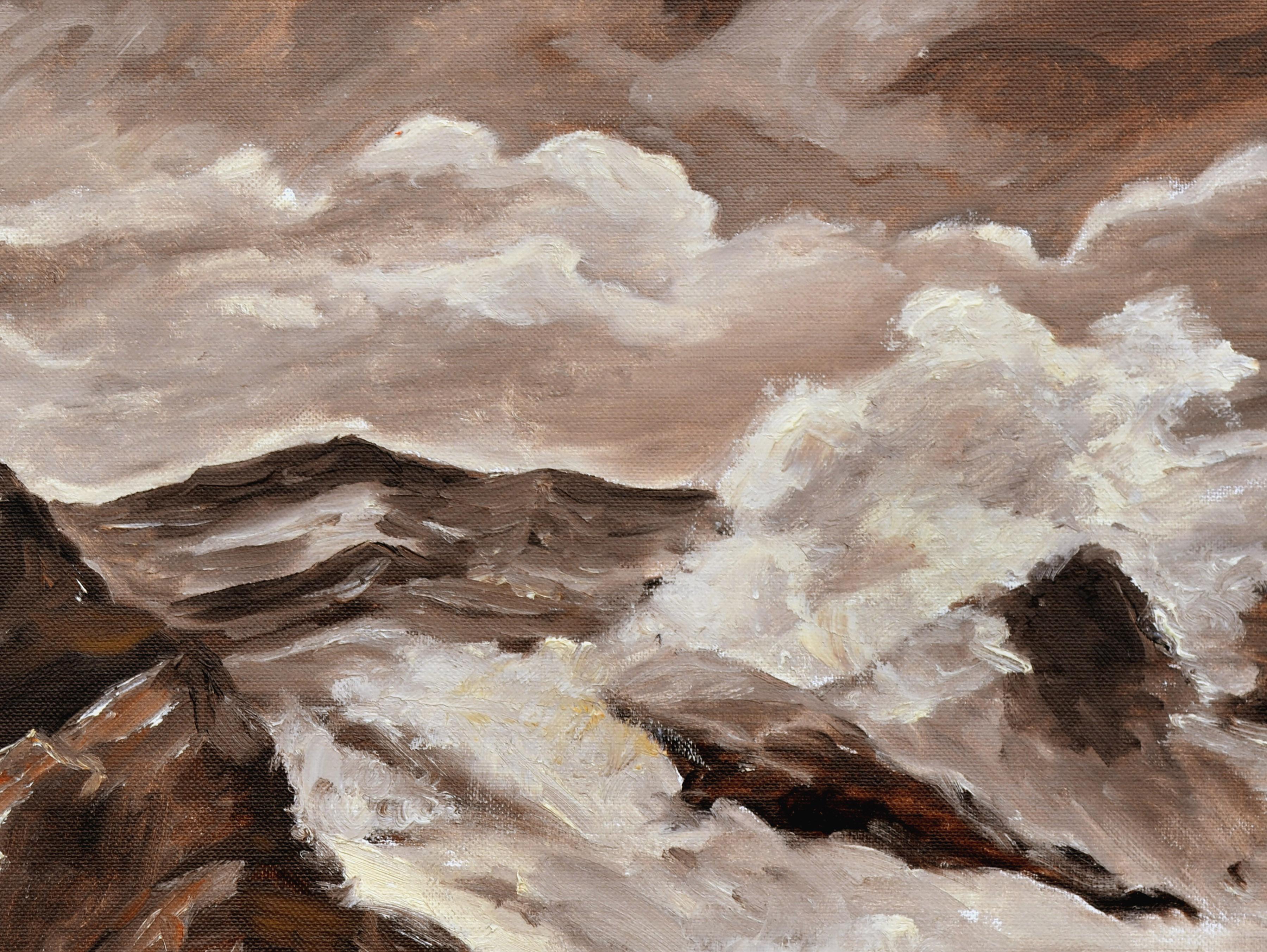Stormy Seas - Mid Century Seascape  - Painting by Unknown
