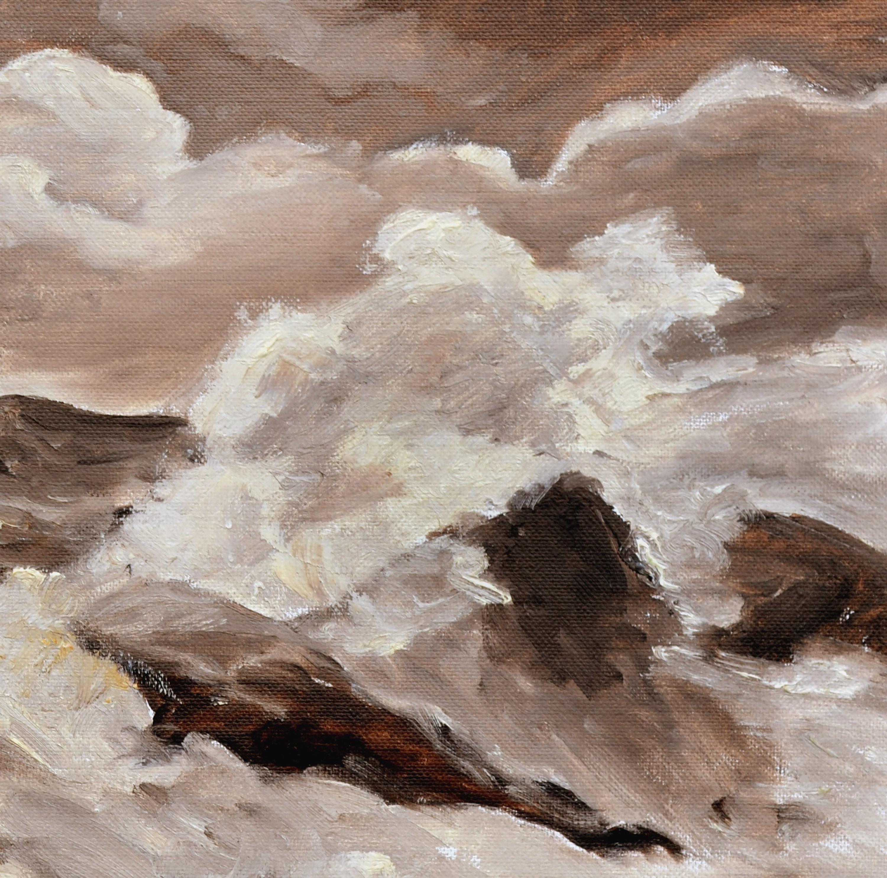 Stormy Seas - Mid Century Seascape  - American Impressionist Painting by Unknown