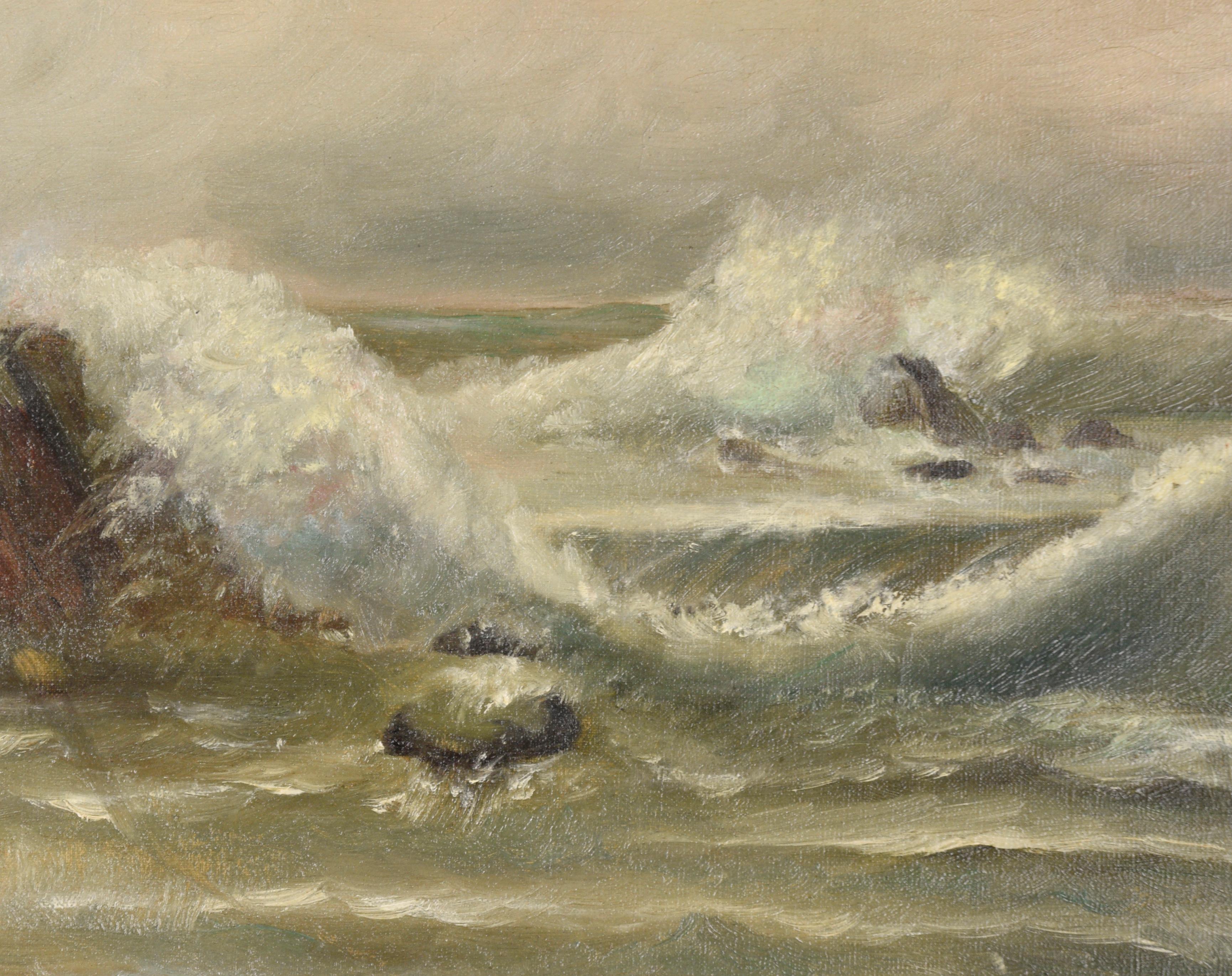 Sturmige Meerlandschaft (Amerikanischer Impressionismus), Painting, von Unknown