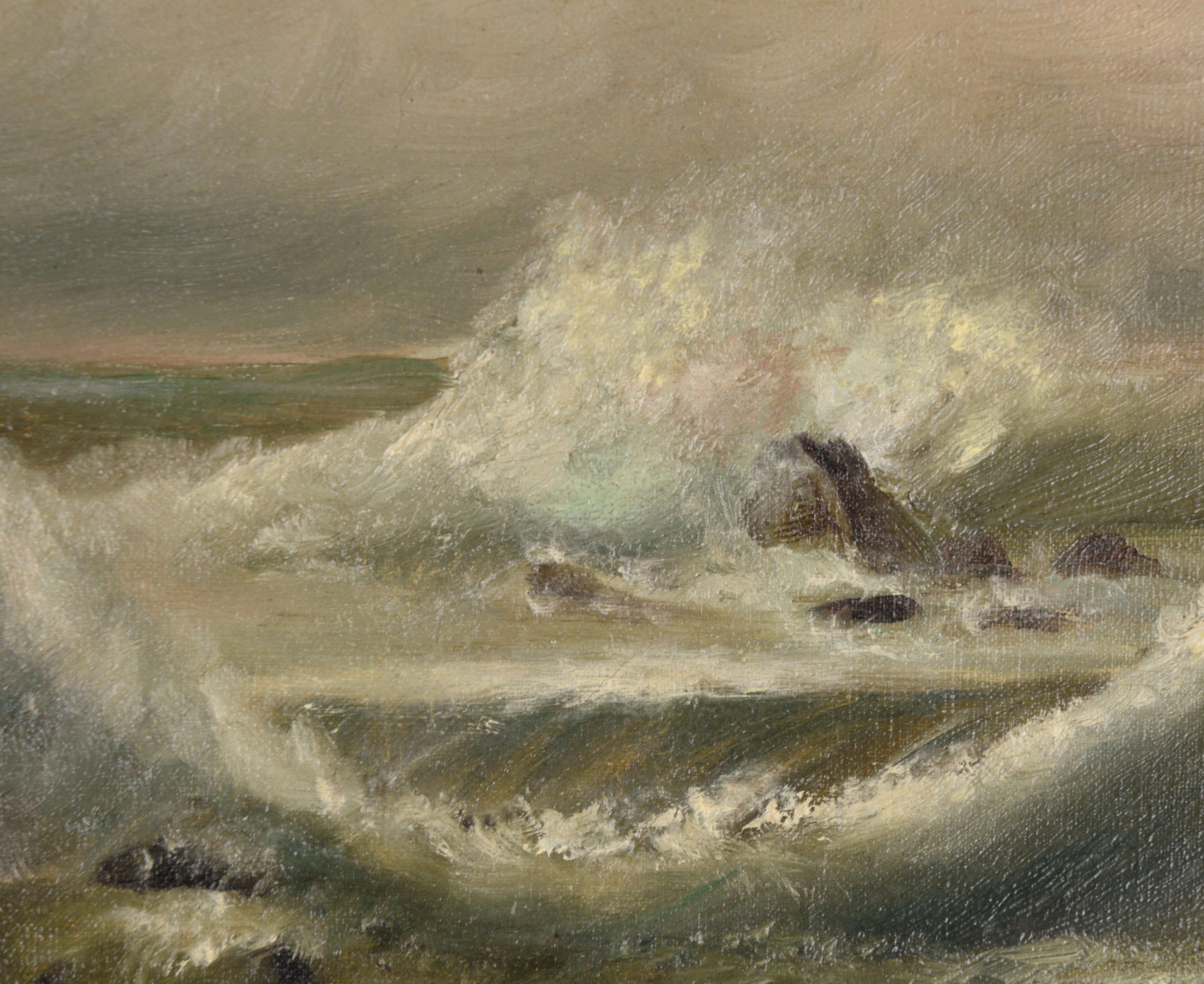 Sturmige Meerlandschaft (Braun), Landscape Painting, von Unknown