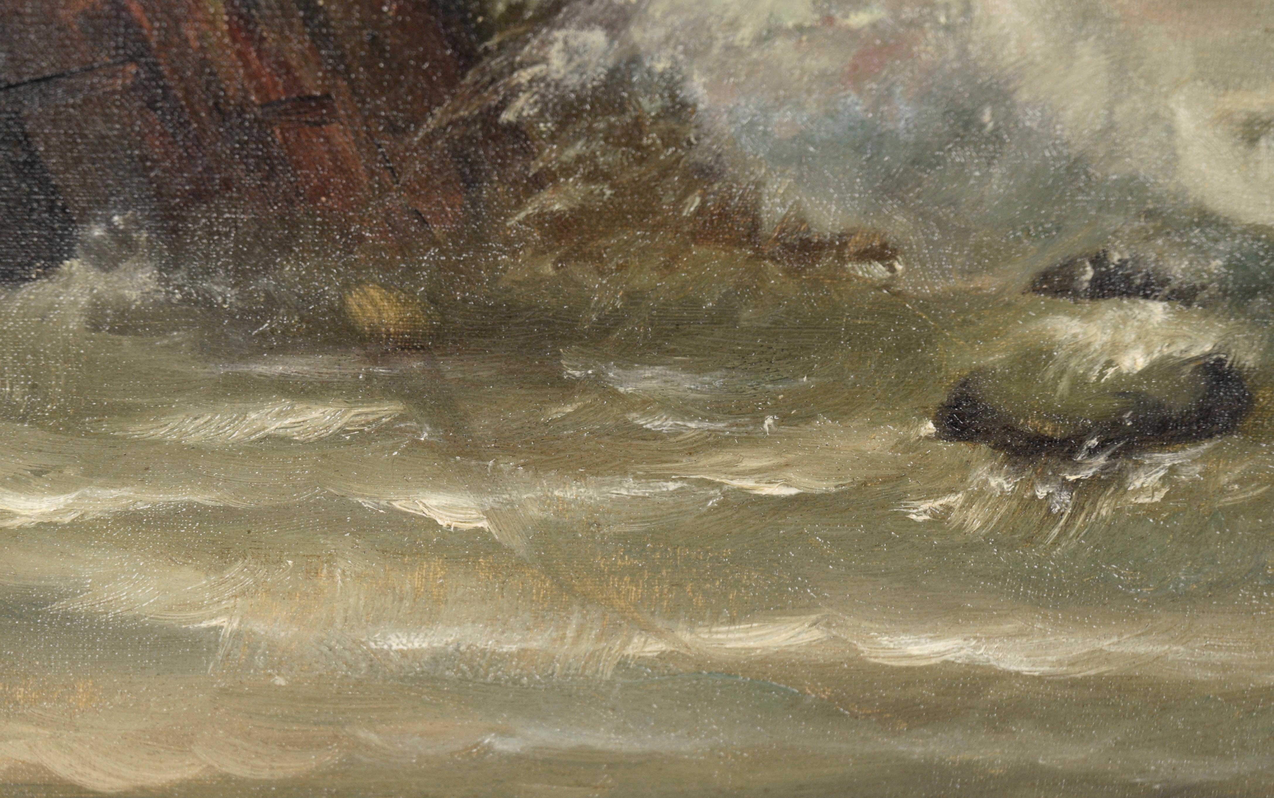 Stormy Seascape - American Impressionist Painting by Unknown