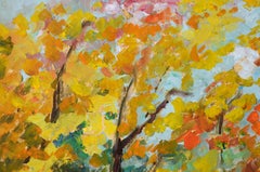 Stream in the Forest in Autumn - Landscape in Acrylic on Canvas