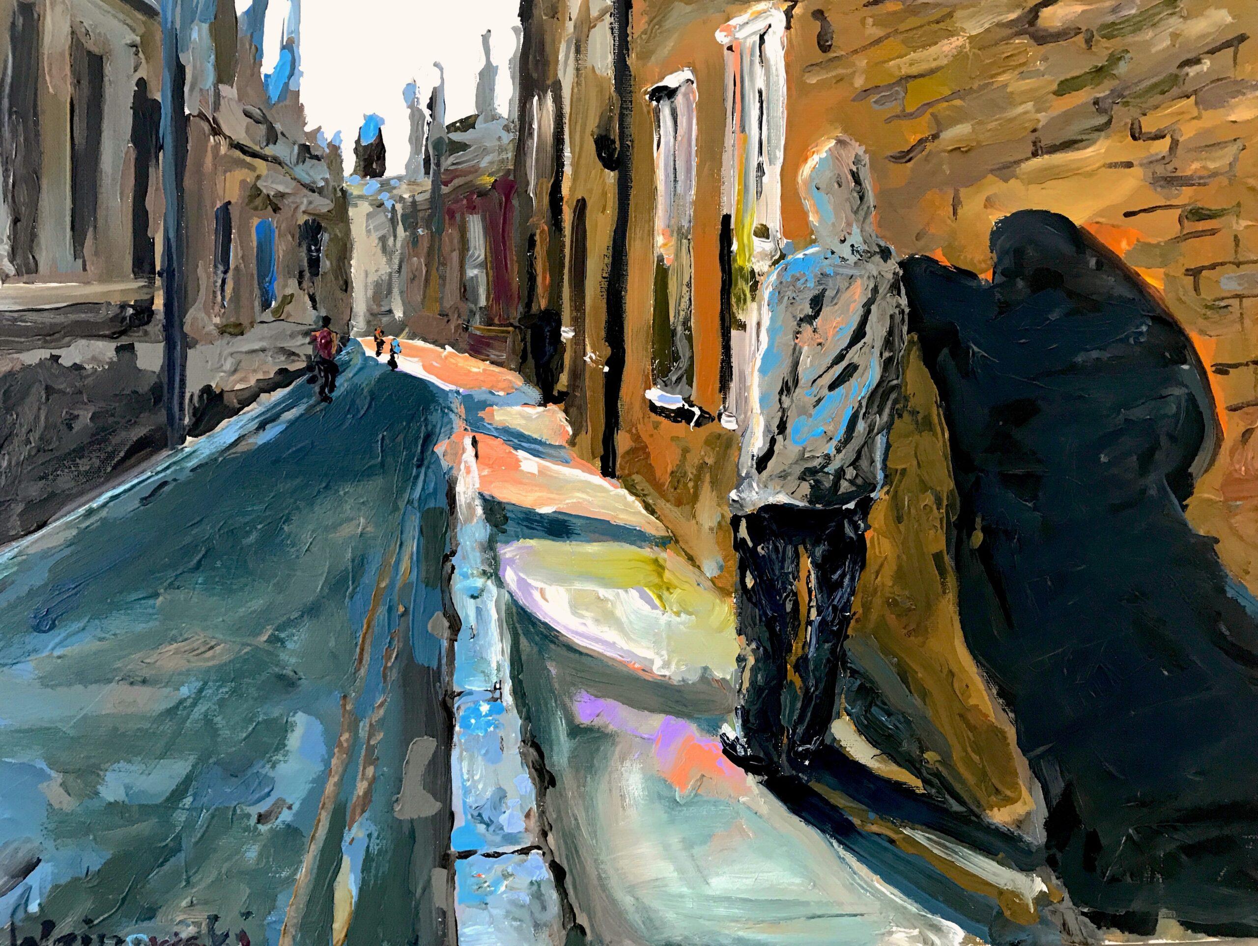 Street Life de Martin Wojnowski - Painting de Unknown