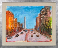 Vintage Street with Washington Monument 1967 Acrylic