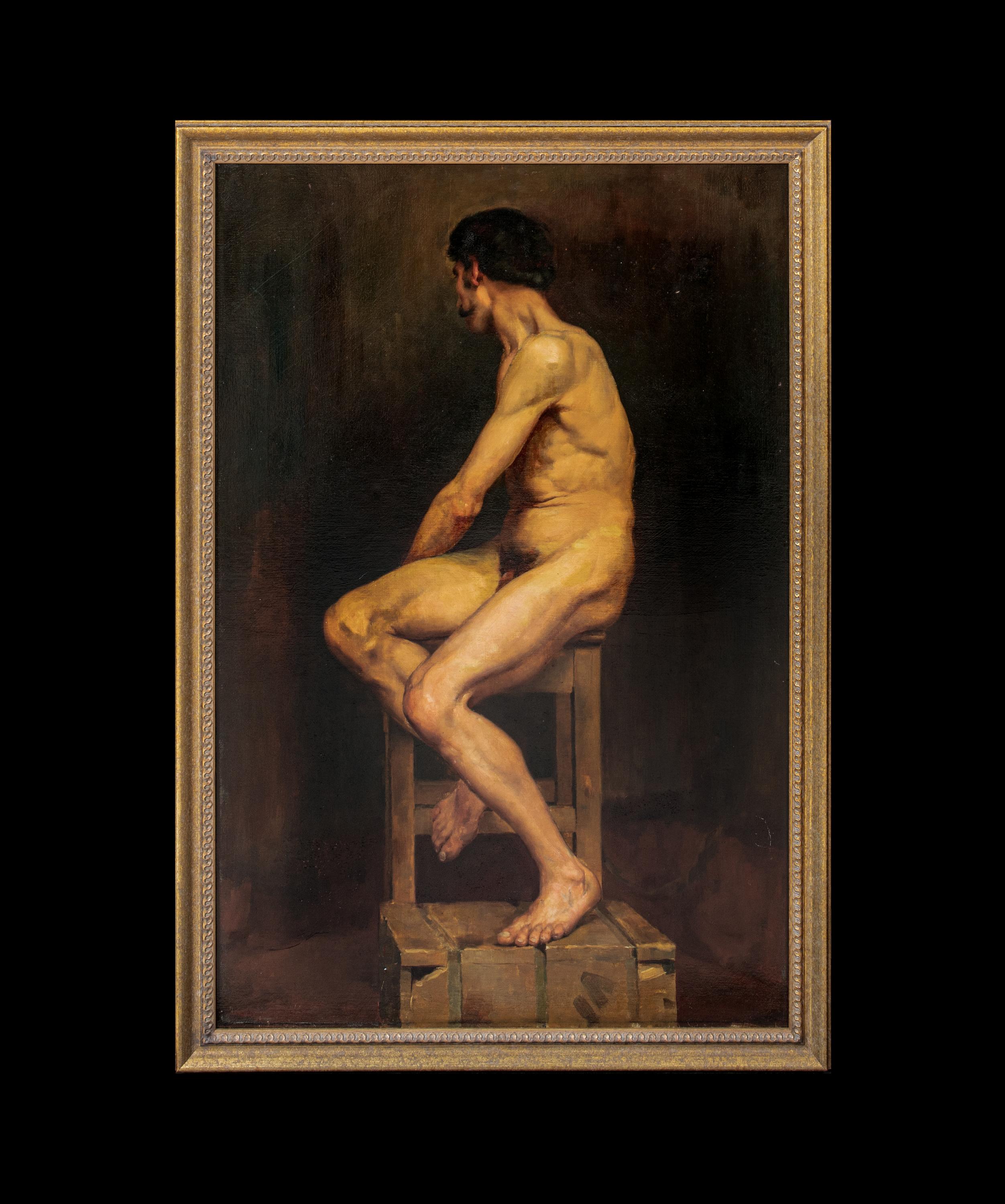 Studio Male Nude, 19th Century Harold William Boutcher (1867-1903) Newlyn School - Painting by Unknown