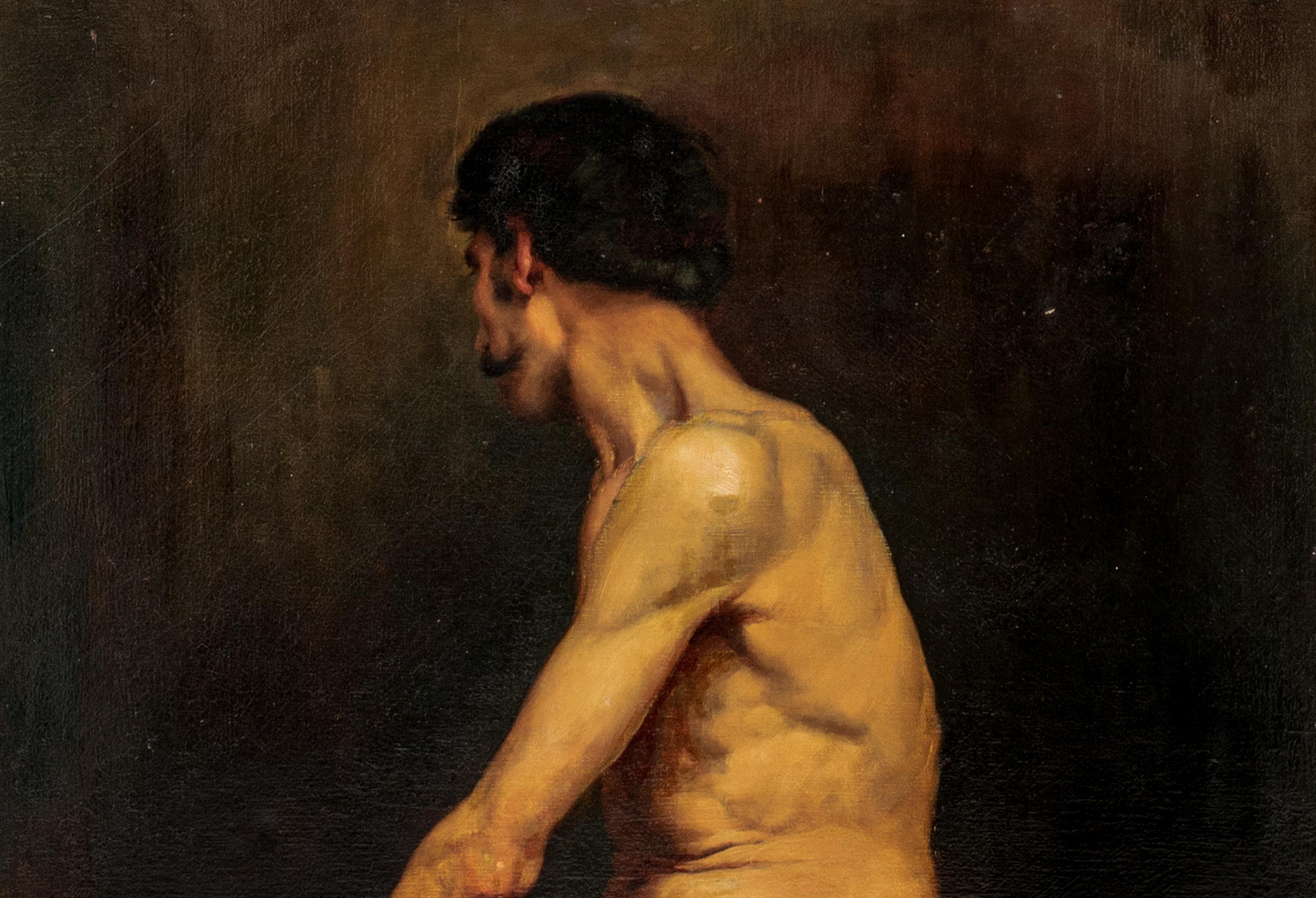 Studio Male Nude, 19th Century Harold William Boutcher (1867-1903) Newlyn School For Sale 3