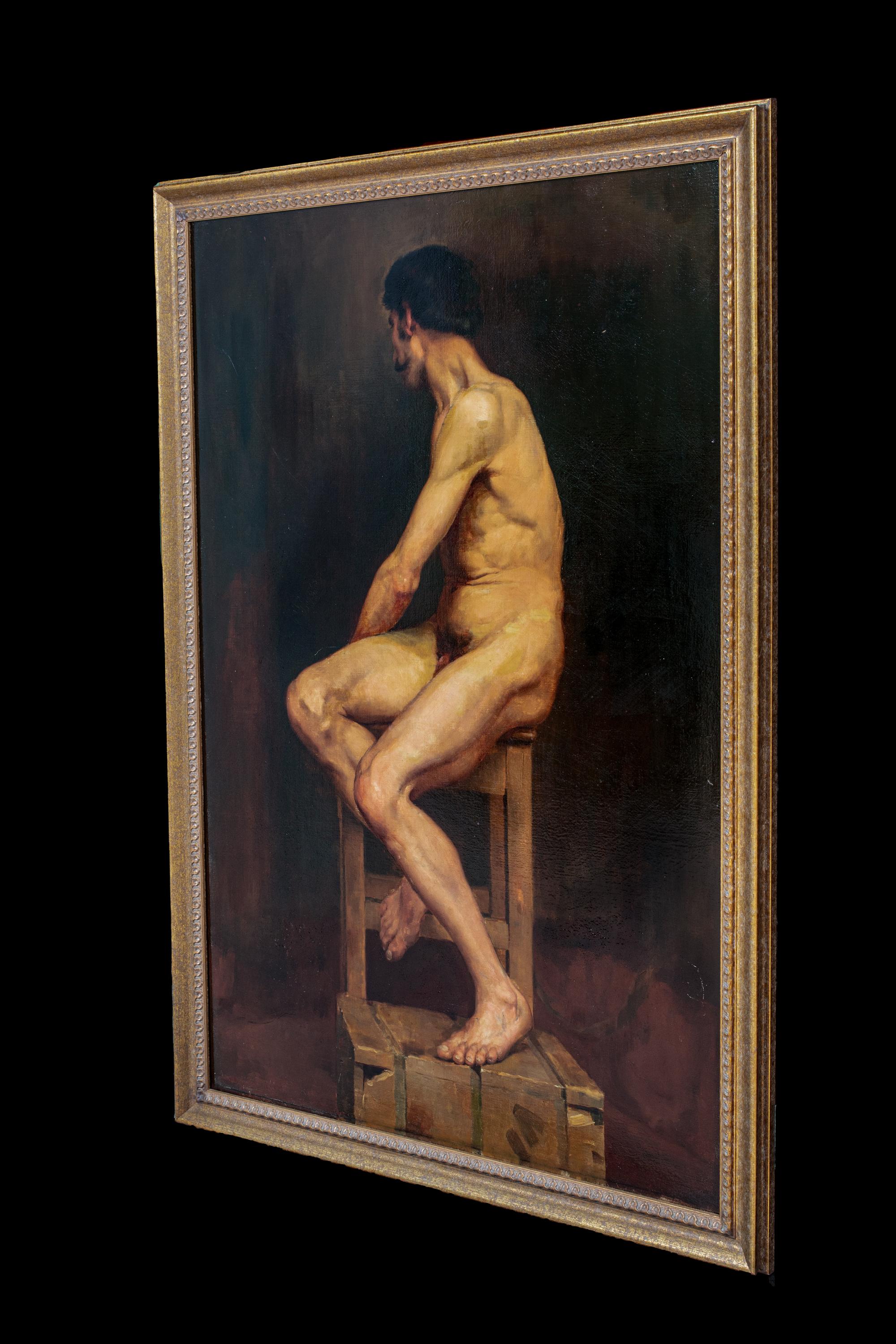 Studio Male Nude, 19th Century Harold William Boutcher (1867-1903) Newlyn School For Sale 4
