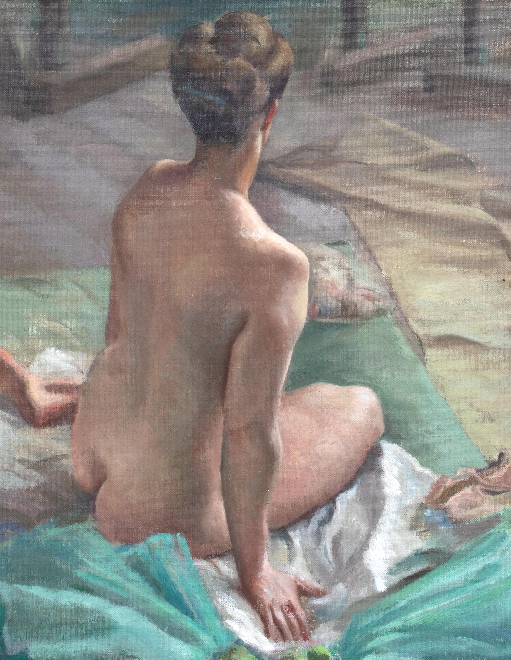 Portrait d'une femme nue en Studio, début du 20th Century  École anglaise   en vente 2