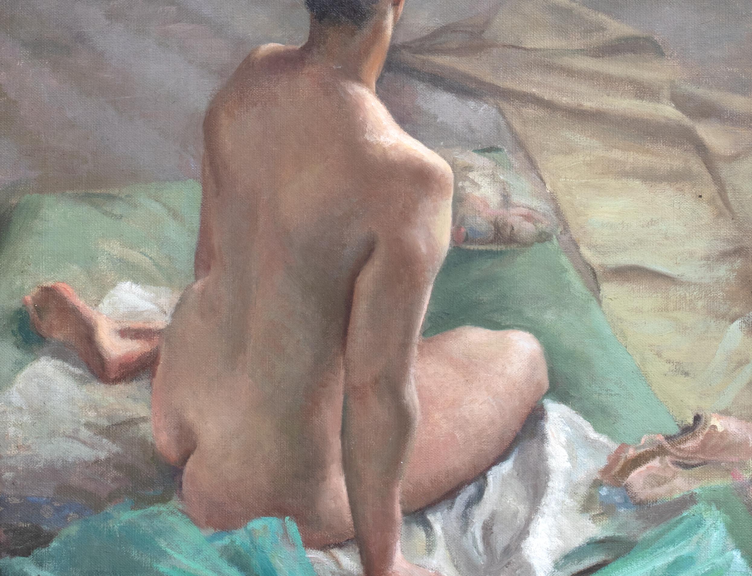 Portrait d'une femme nue en Studio, début du 20th Century  École anglaise   en vente 4