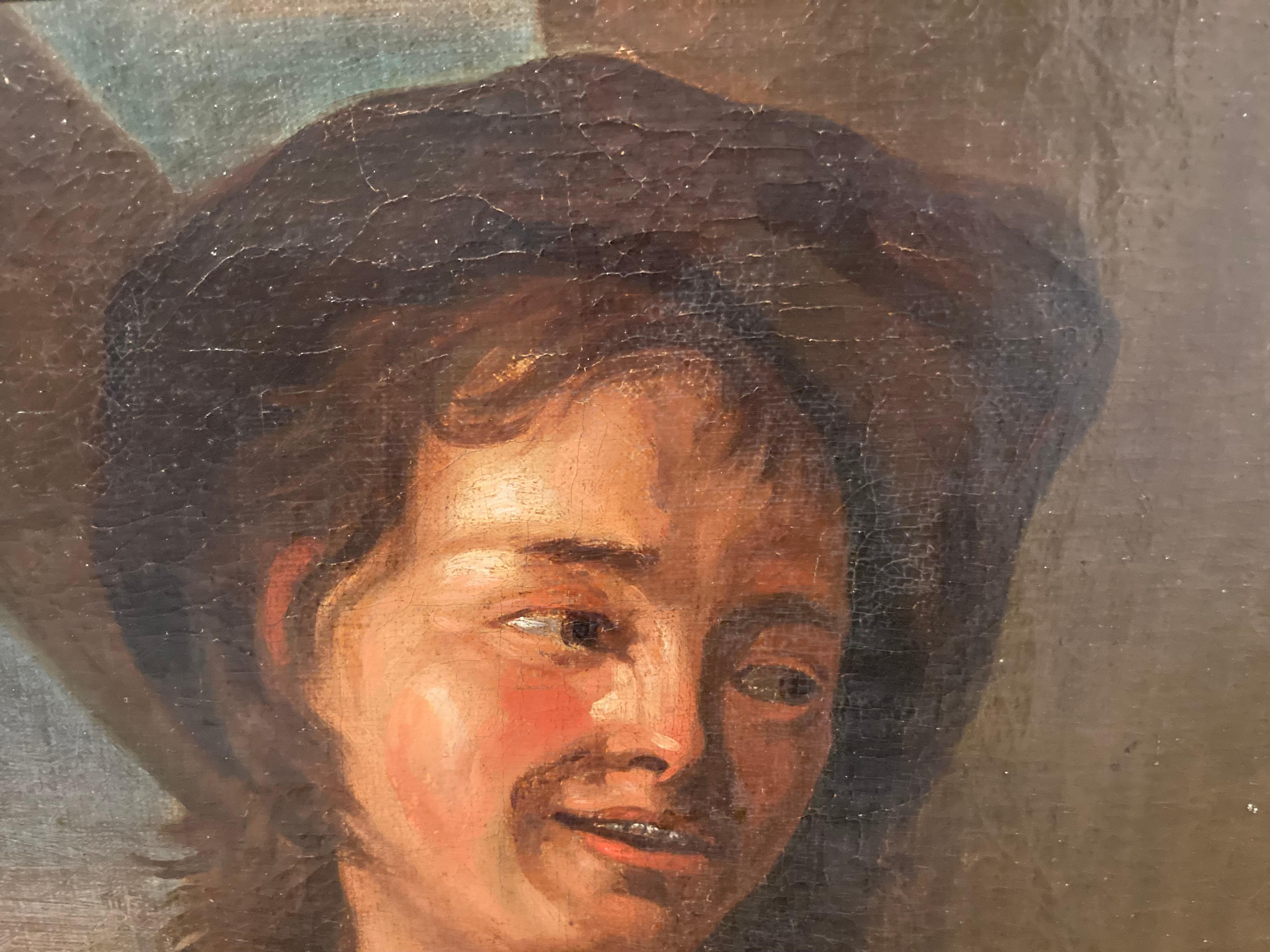 Étude pour un homme, Jeune homme, École italienne ou hollandaise, XVIIe siècle, Vieux Maître en vente 2