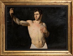 Study of a Male nude, circa 1800 France Empire Oil on canvas