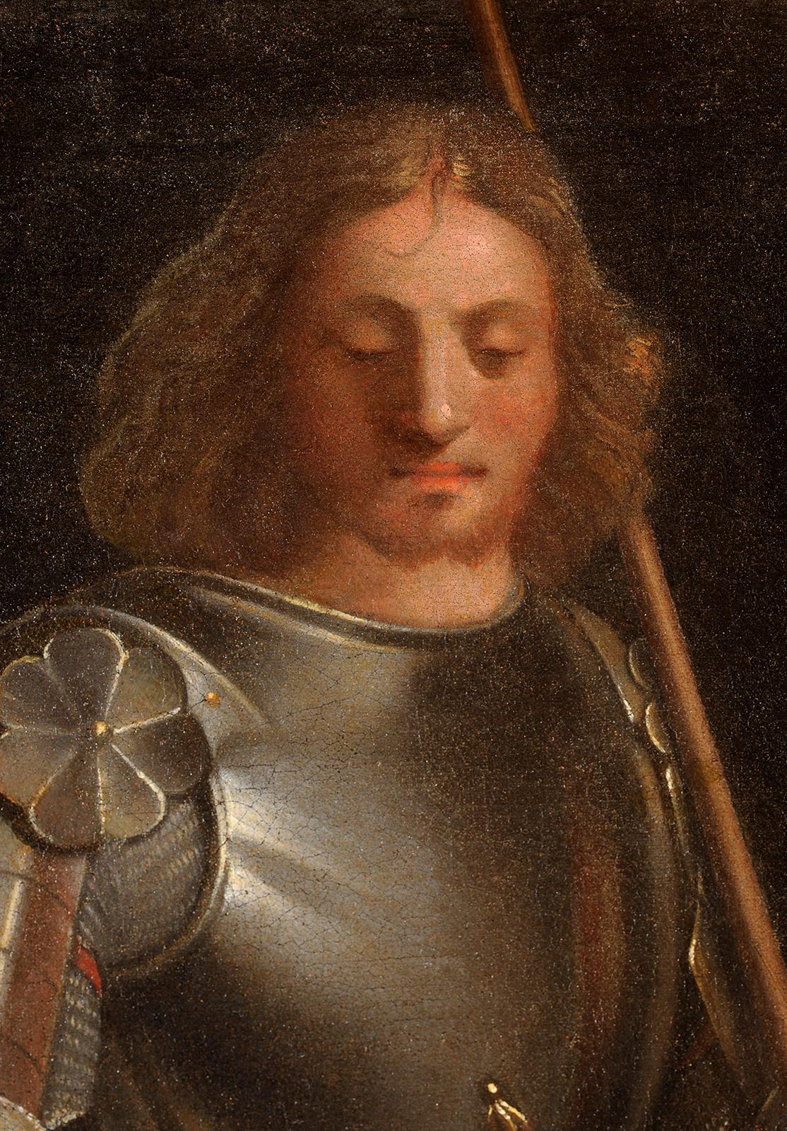 Studie eines Mannes in Rüstung – Painting von Unknown