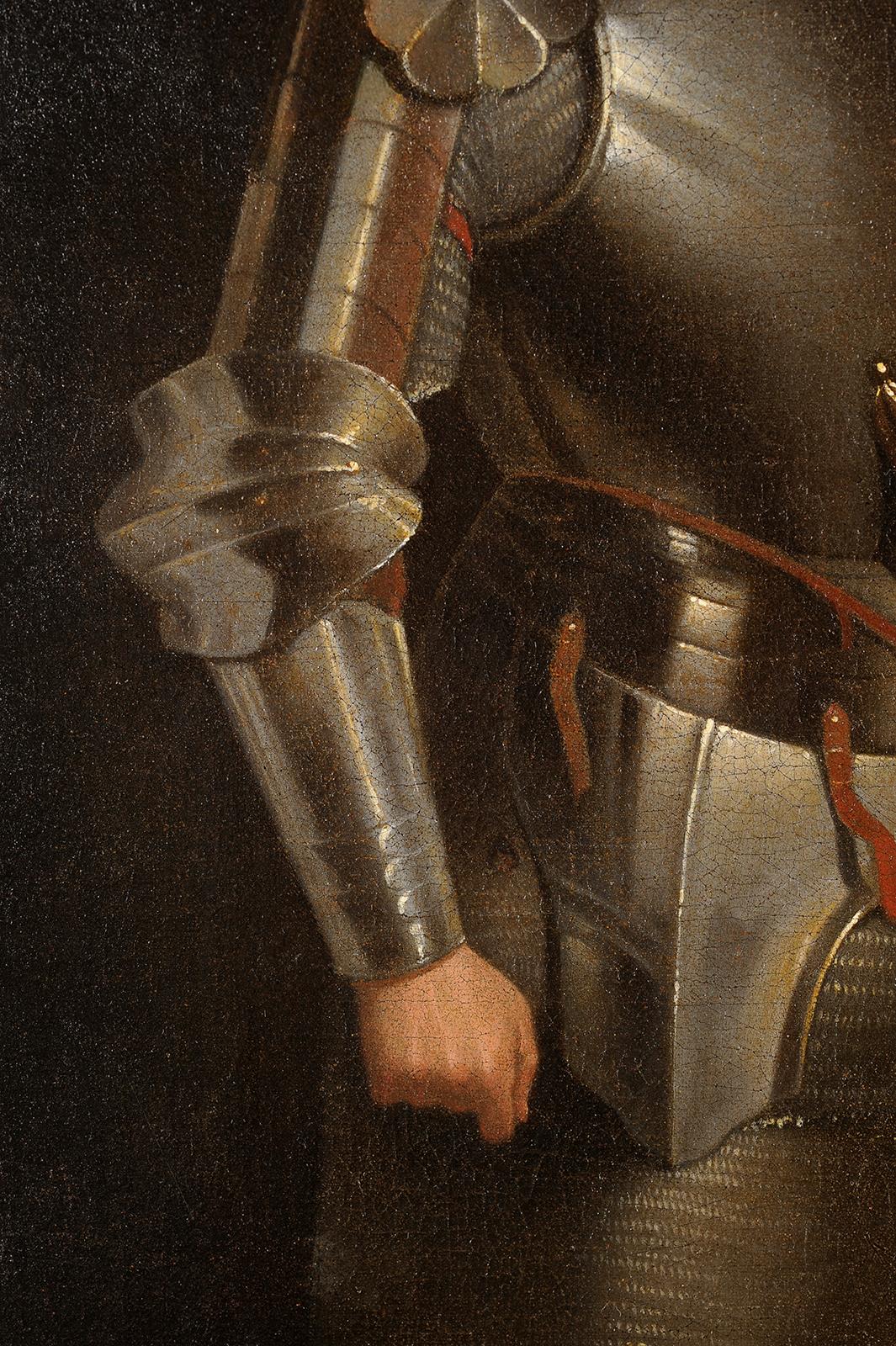 Studie eines Mannes in Rüstung (Schwarz), Portrait Painting, von Unknown