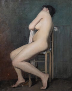 Study Of A Nude Female Seated, 19th Century