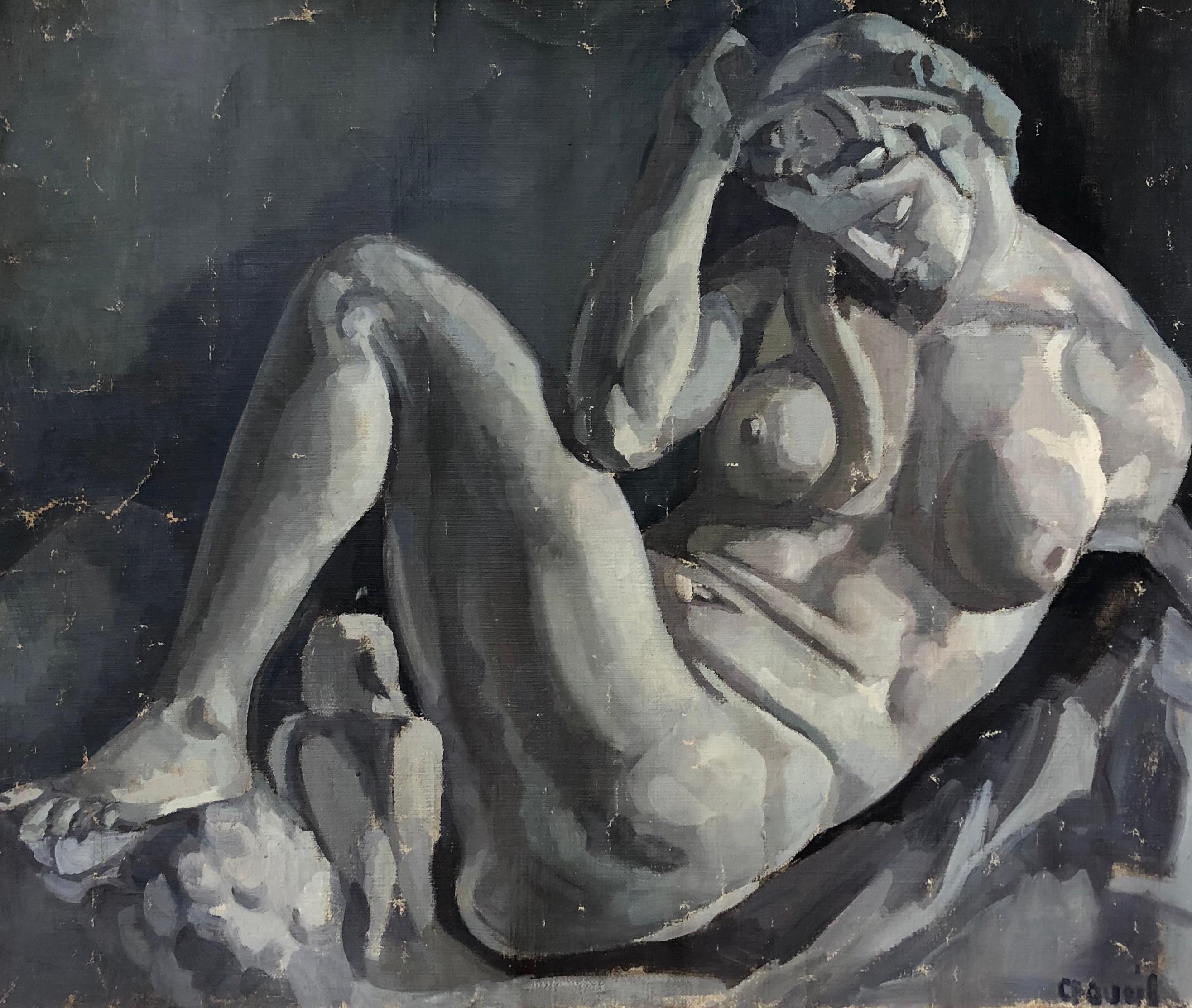 Unknown Nude Painting - Study of a nude in the antique style