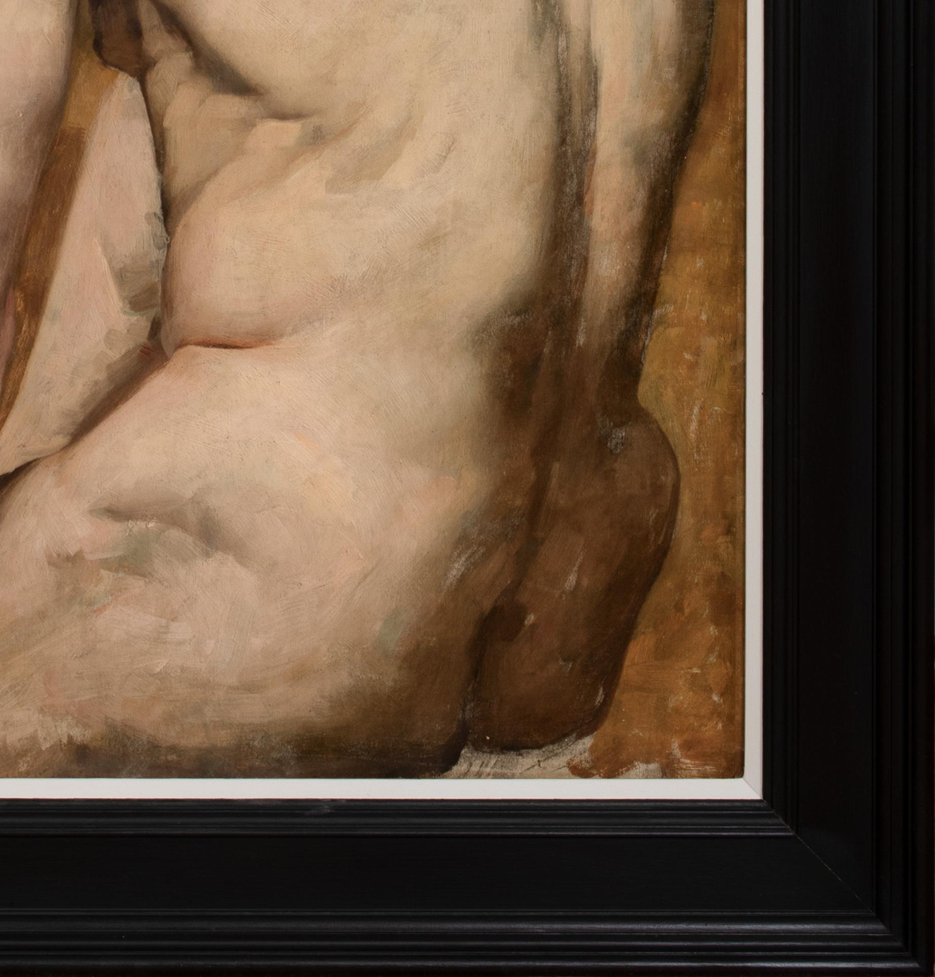 Study Of A Nude Male, 19th Century

circle of HENRI DE TOULOUSE-LAUTREC (1864-1901)

Large 19th Century French Academy portrait of a male nude in a studio, oil on canvas. Excellent quality and condition circa 1885 study similar to the nude studies