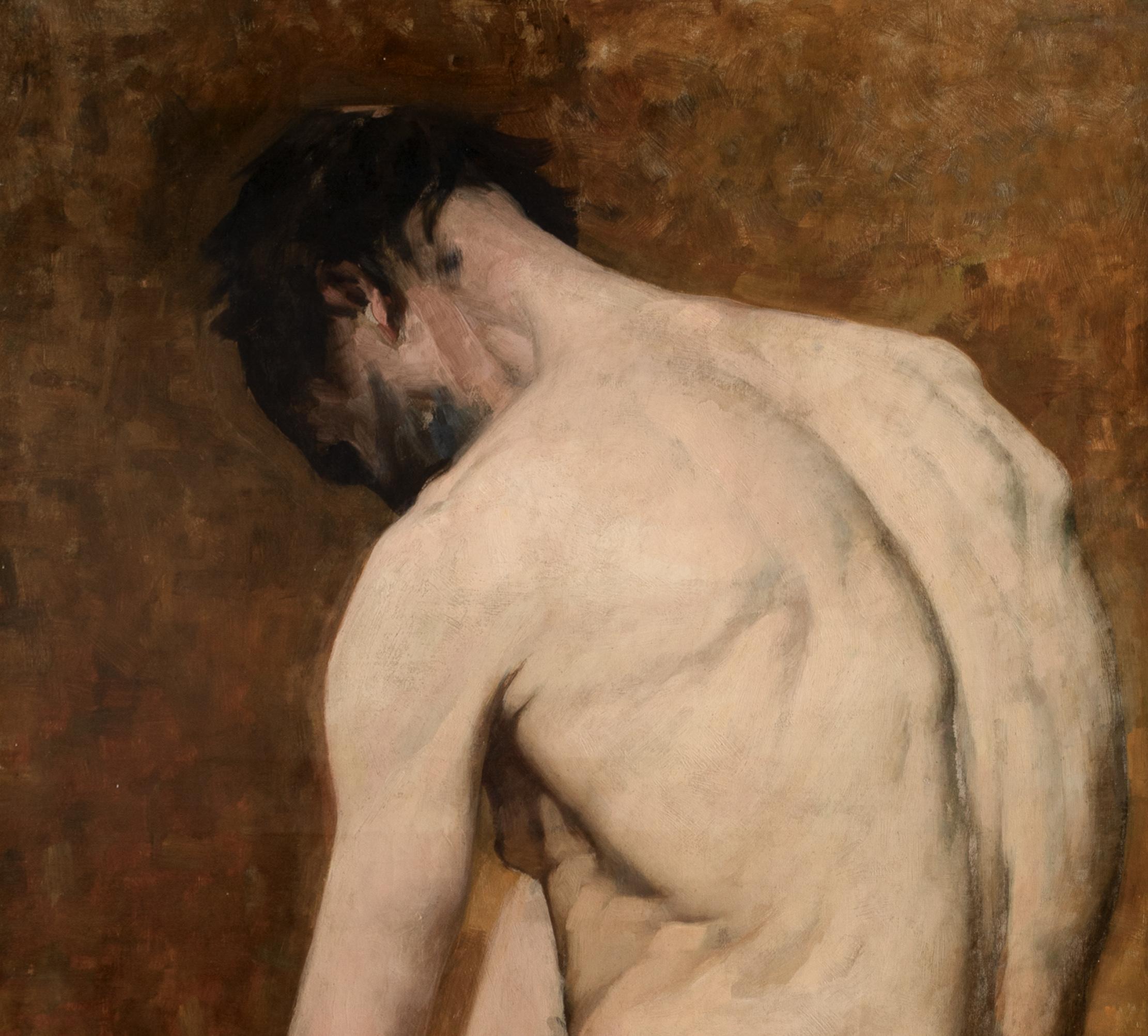 Study Of A Nude Male, 19th Century French Academy Study For Sale 2