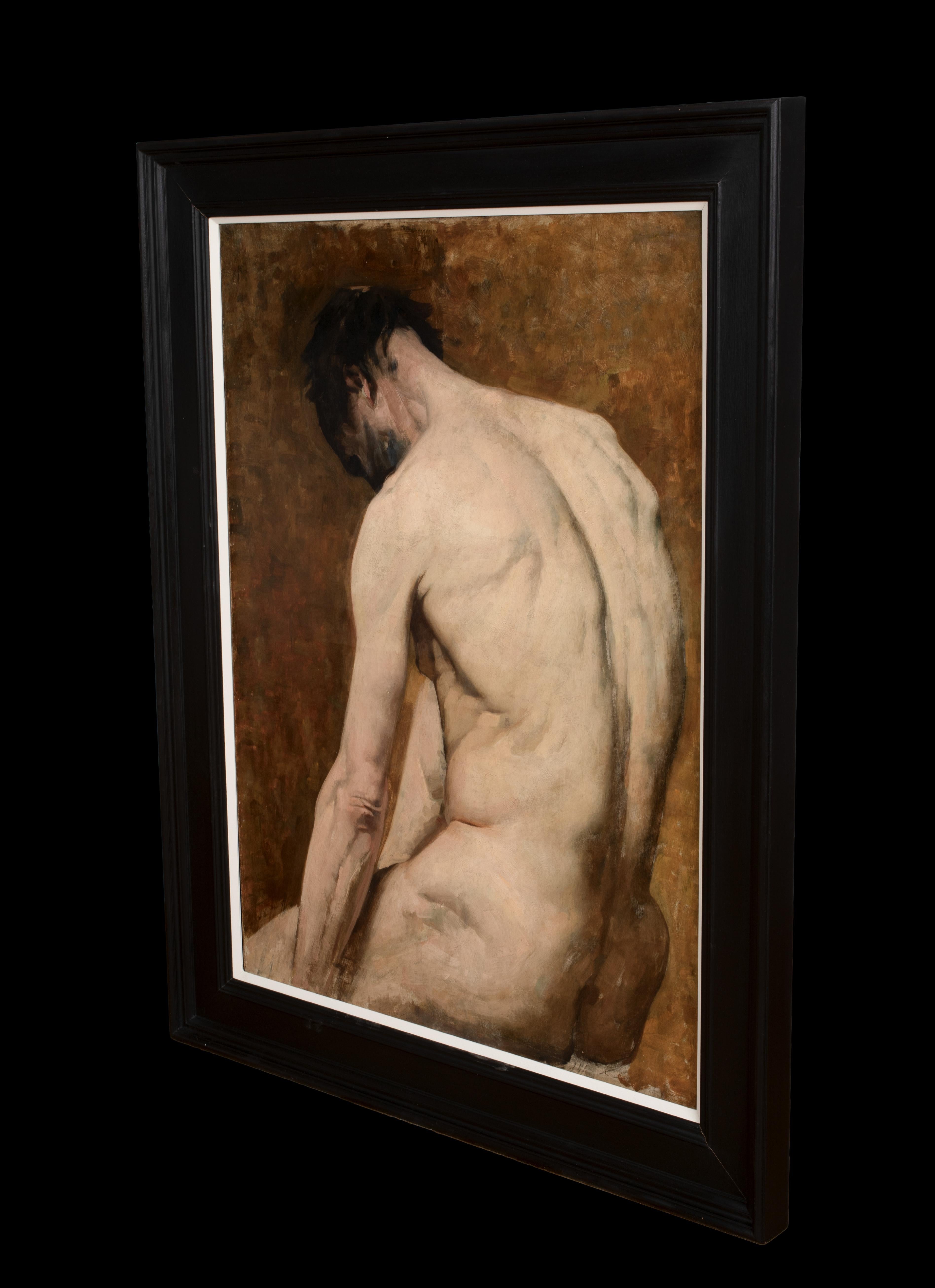 Study Of A Nude Male, 19th Century French Academy Study For Sale 4