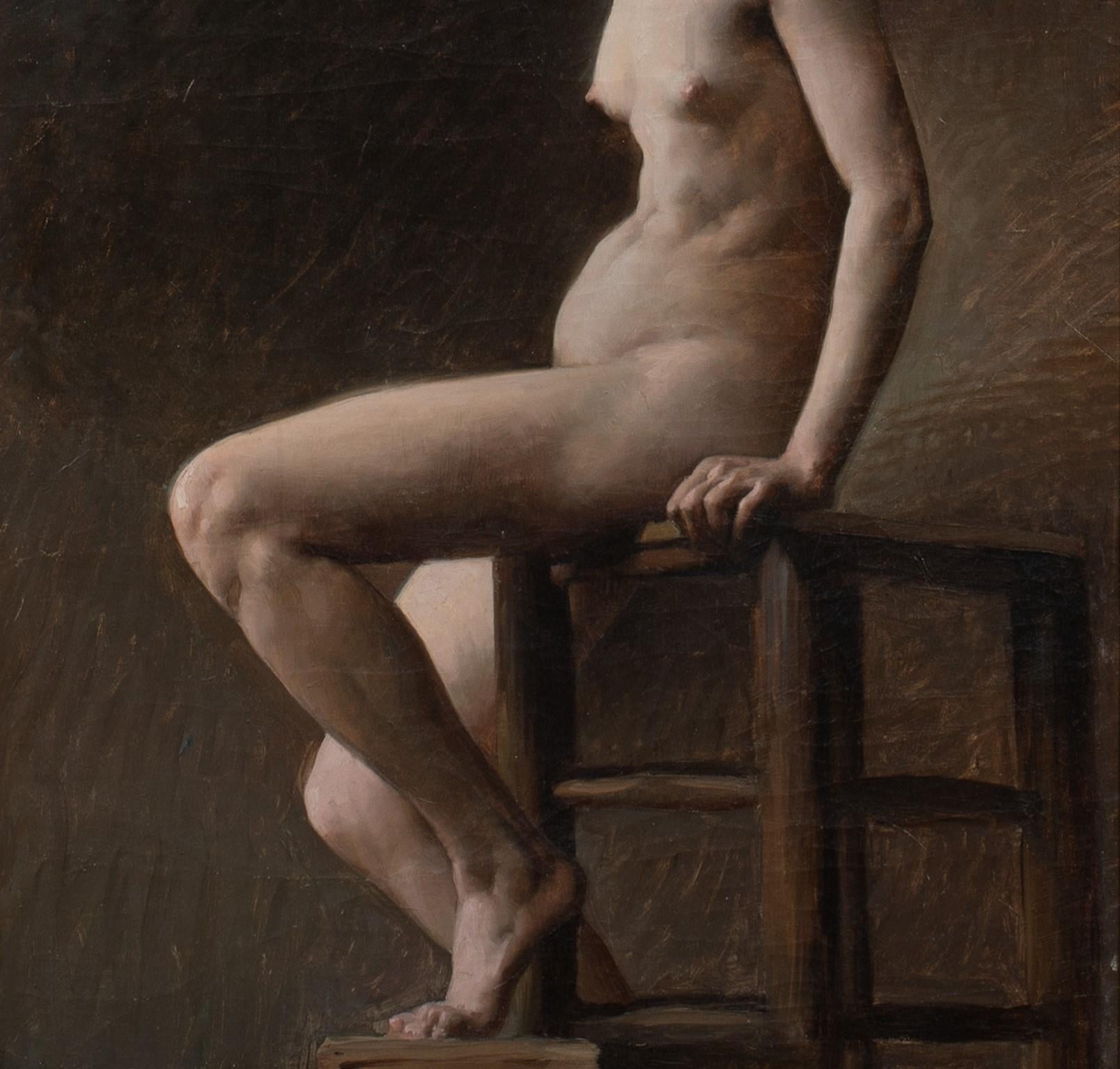 Study Of A Nude Woman Seated, 19th century 4