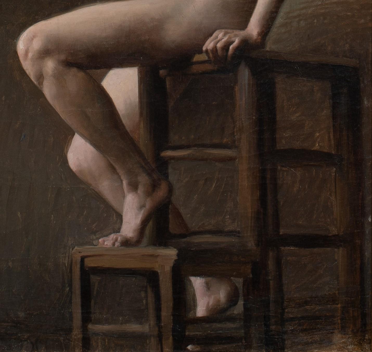 Study Of A Nude Woman Seated, 19th century

French Academy circa 1880 - circle of Jules Alexis MUENIER (1863-1942)

Fine large 19th century French academy study of a nude lady seated upon a stool, oil on canvas. Excellent quality and condition study