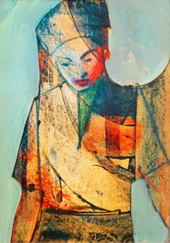 'Study of a Young Woman', Framed Modernist Oil