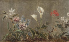 Study of  orchid, tulips, hyacinths, crocuses, peace lily and geraniums