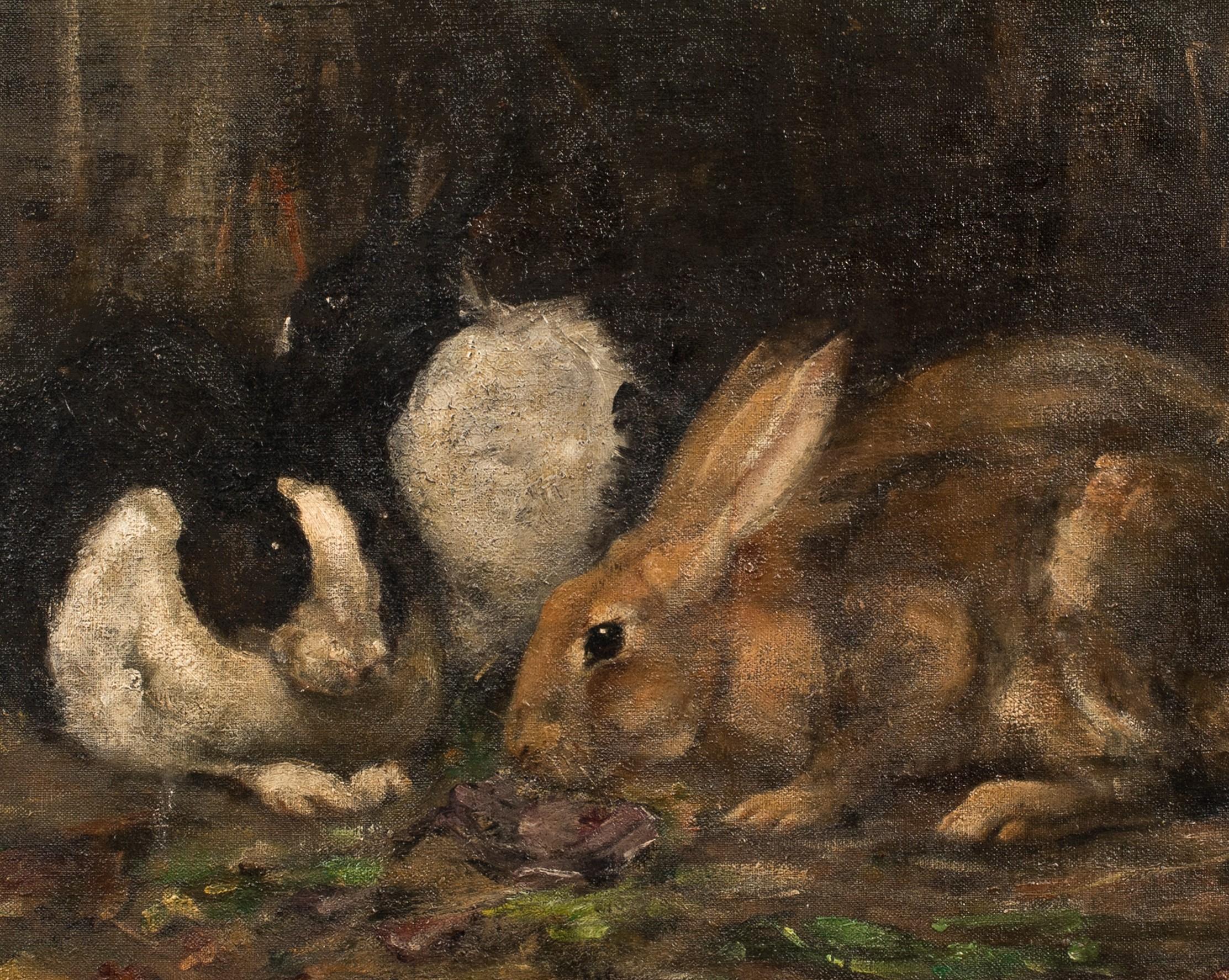 Study Of Rabbits Eating, early 20th century   English School 1