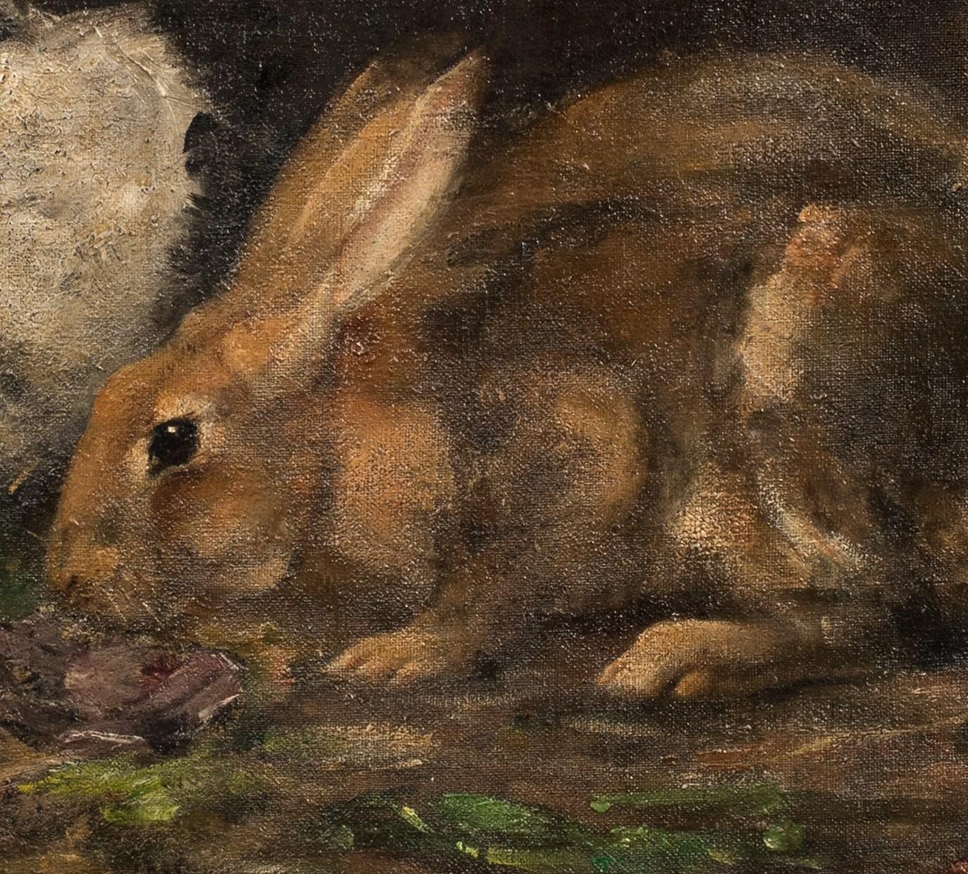 Study Of Rabbits Eating, early 20th century   English School 3