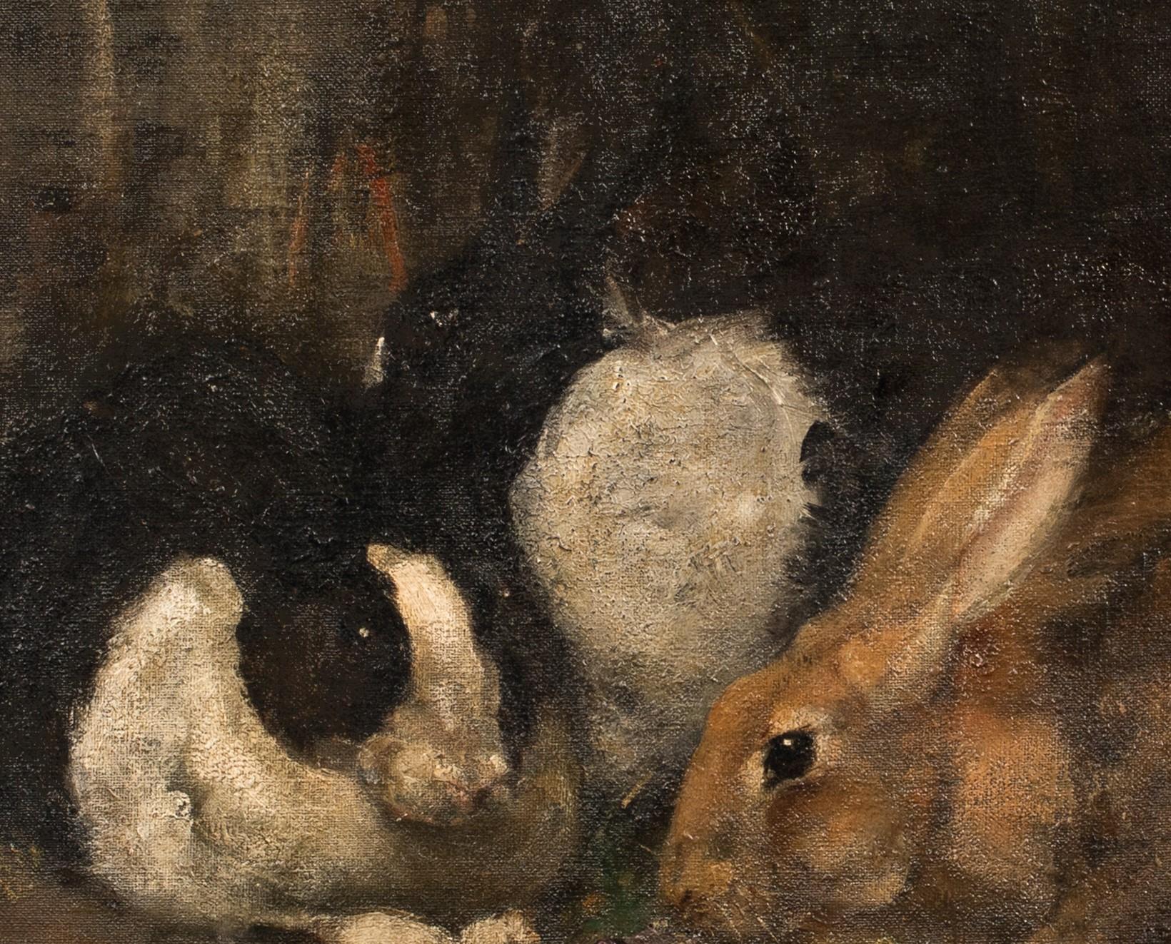 Study Of Rabbits Eating, early 20th century   English School 4