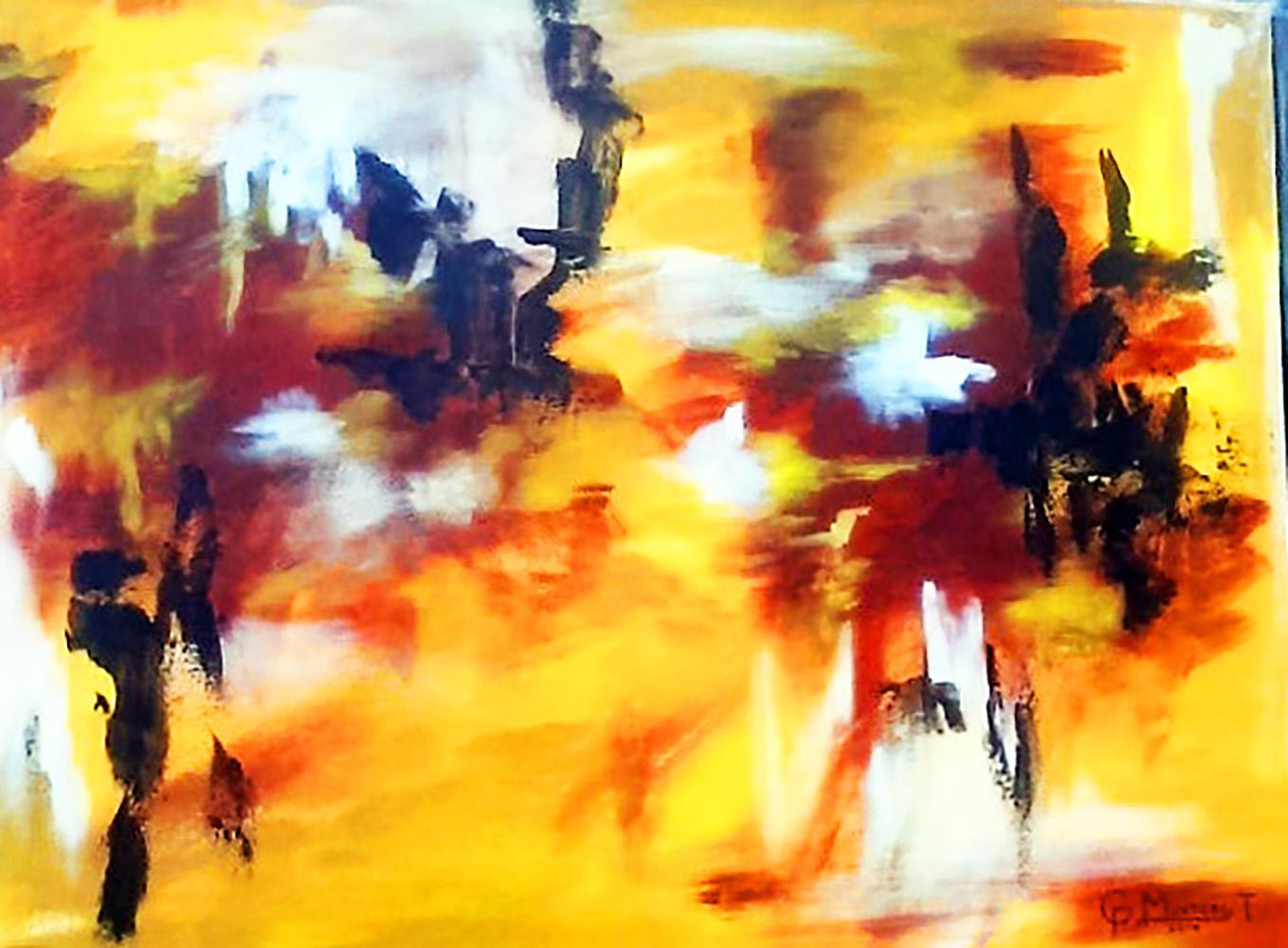 Unknown Abstract Painting – Stunning Modern Signed Oil Painting