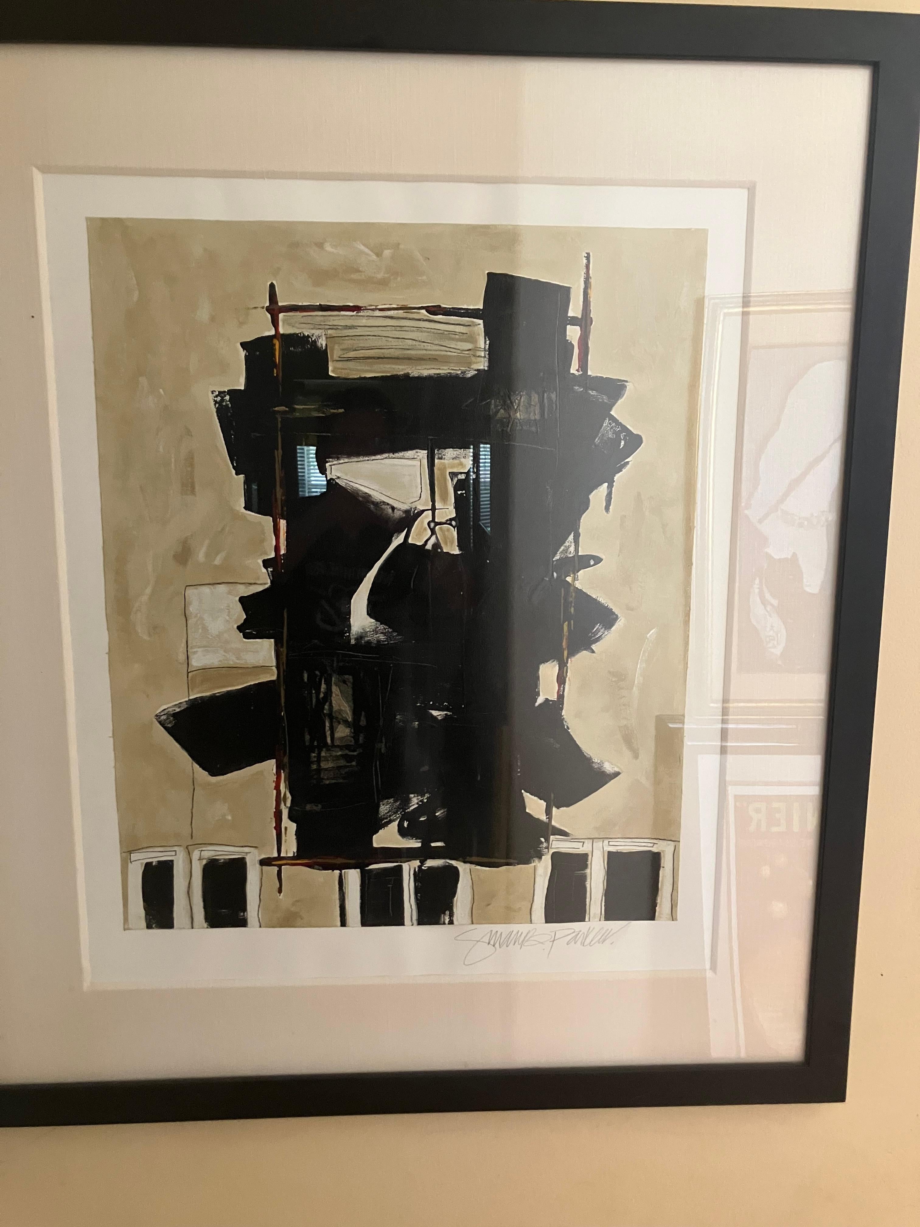 Lo stile di Motherwell - Painting Astratto di Unknown