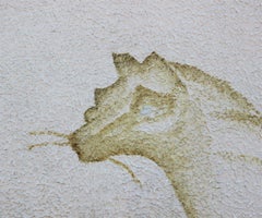 Stylized Impasto Deco Jungle Painting of Leopard & Waterfall in Green Frame