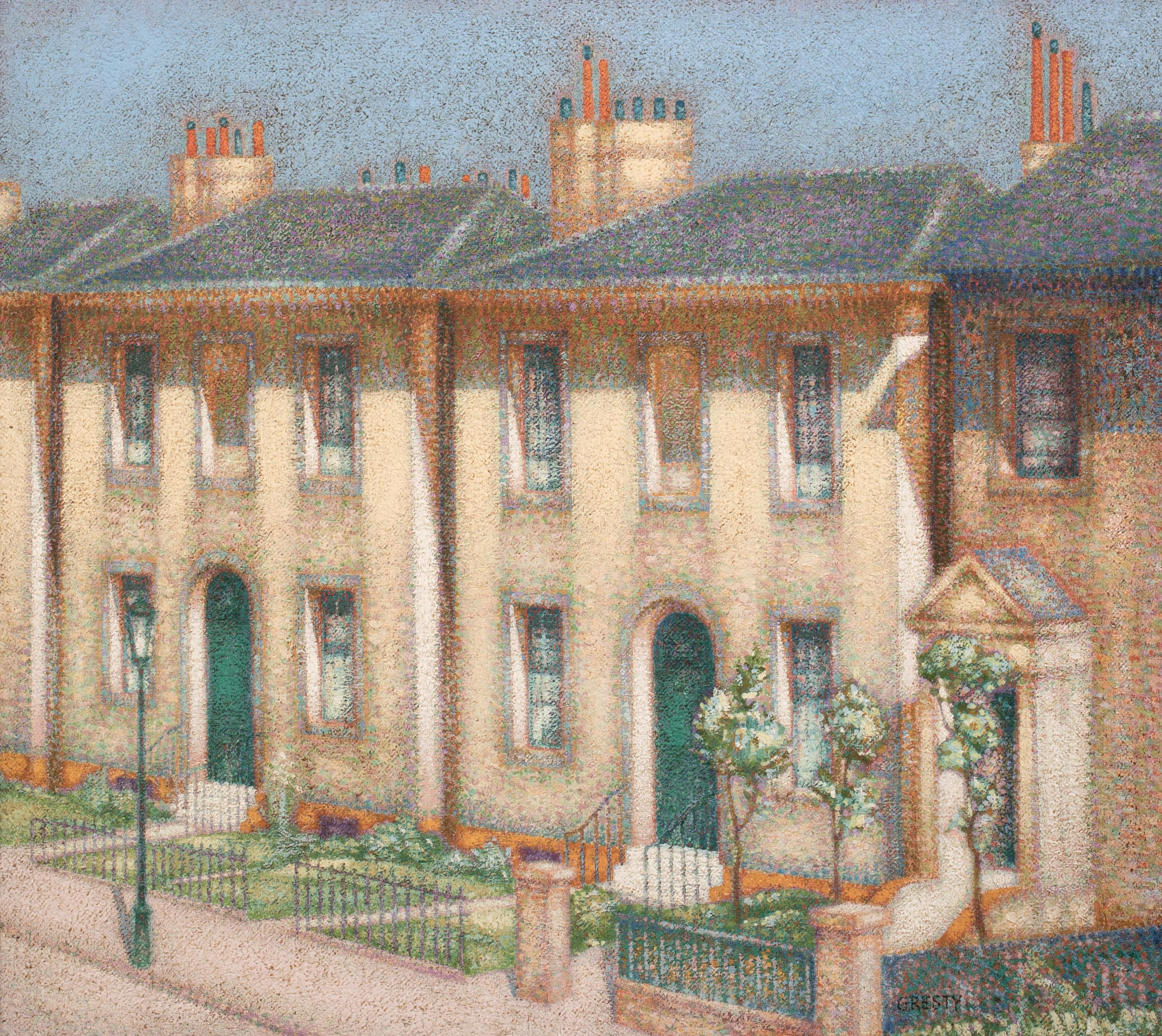 Banlieue, vers 1930

par Hughes GRESTY (1899-1958)

Grande scène de rue pointilliste 