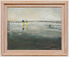 Sue Anderson - Framed Contemporary Oil, Shrimpers