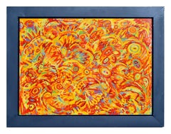 Vibrant Orange and Red "Pant" Abstract by Joy W.