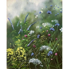 Sommer-Gartenstudie VII, Realismus-Gemälde, Kunst im impressionistischen Stil, Blumenkunst