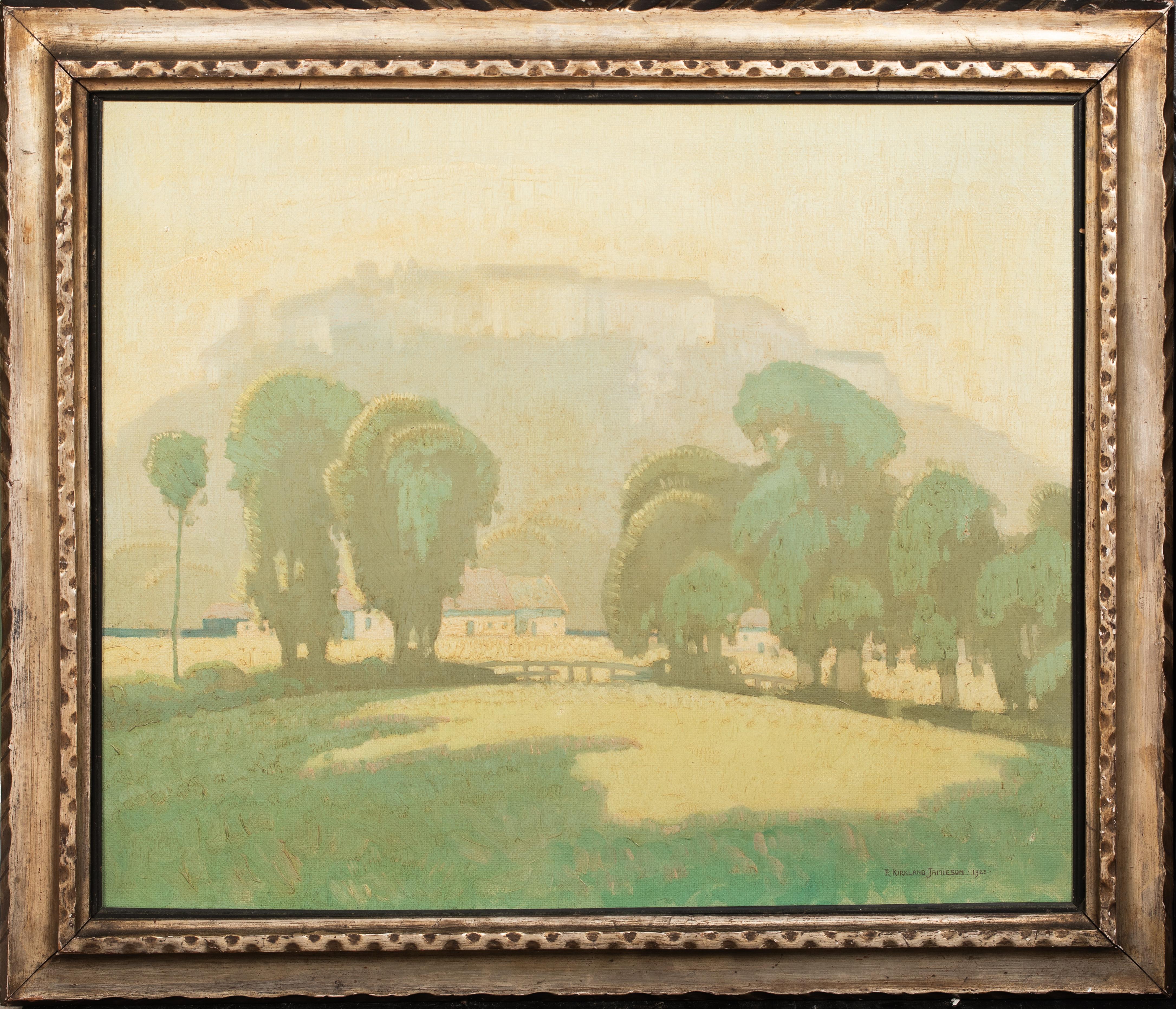 Summer Morning View Of Edinburgh Castle, dated 1923 by Robert Kirkland Jamieson