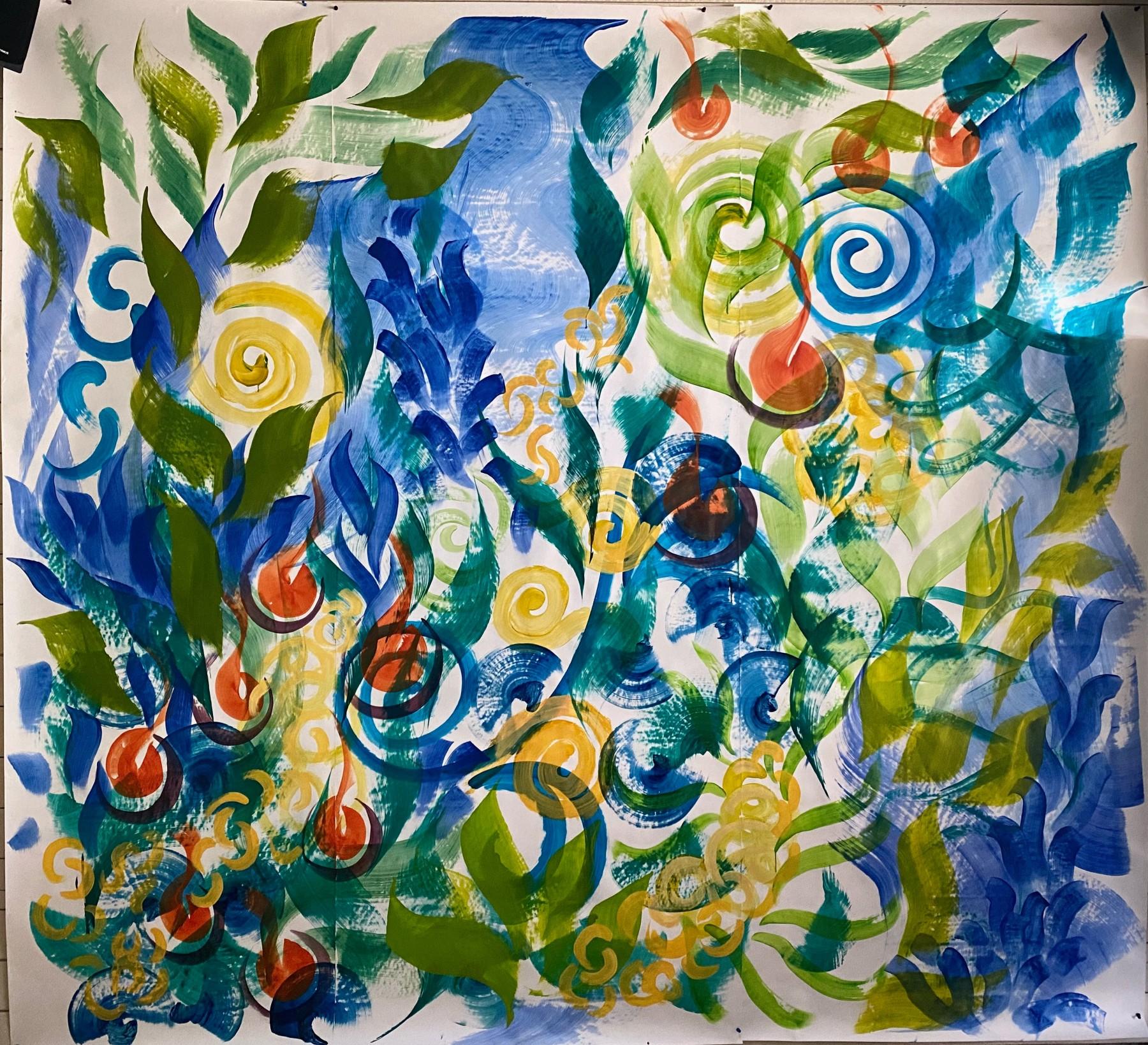 Unknown Abstract Painting – Sonnenfleck, Acryl auf Papier Gemälde von Caren Furbeyre, 2023