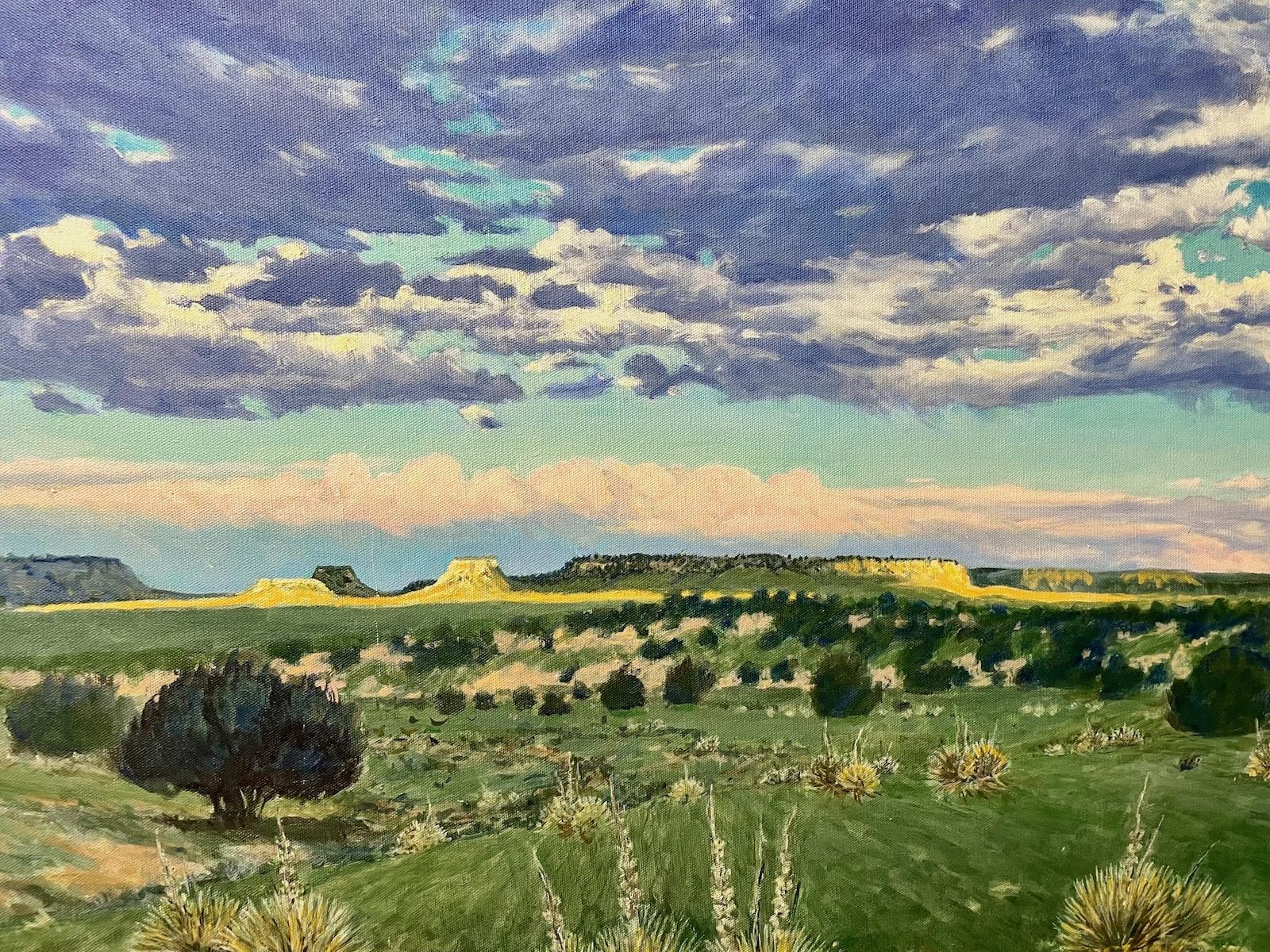 Un raggio di sole sulle Mesa - Painting di Unknown