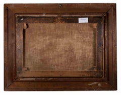 Sunrise Landscape with Boats - Oil Painting Russian School  - 1861