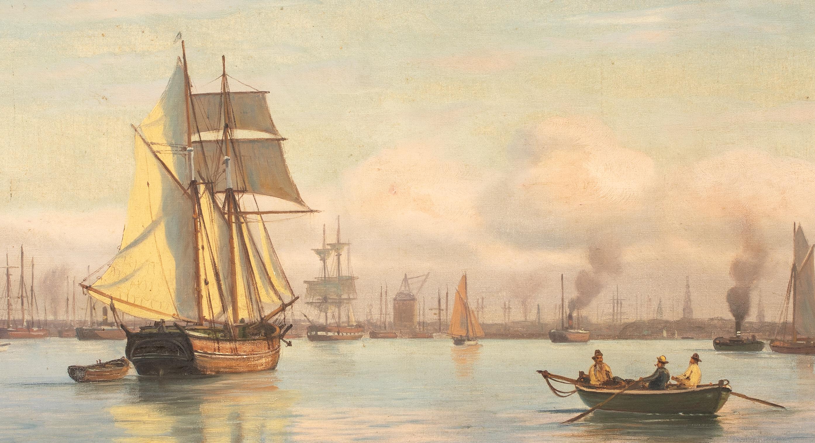 Coucher de soleil sur le port de Copenhague, 19e siècle  par Johan Jens Neumann (1860-1940) en vente 3