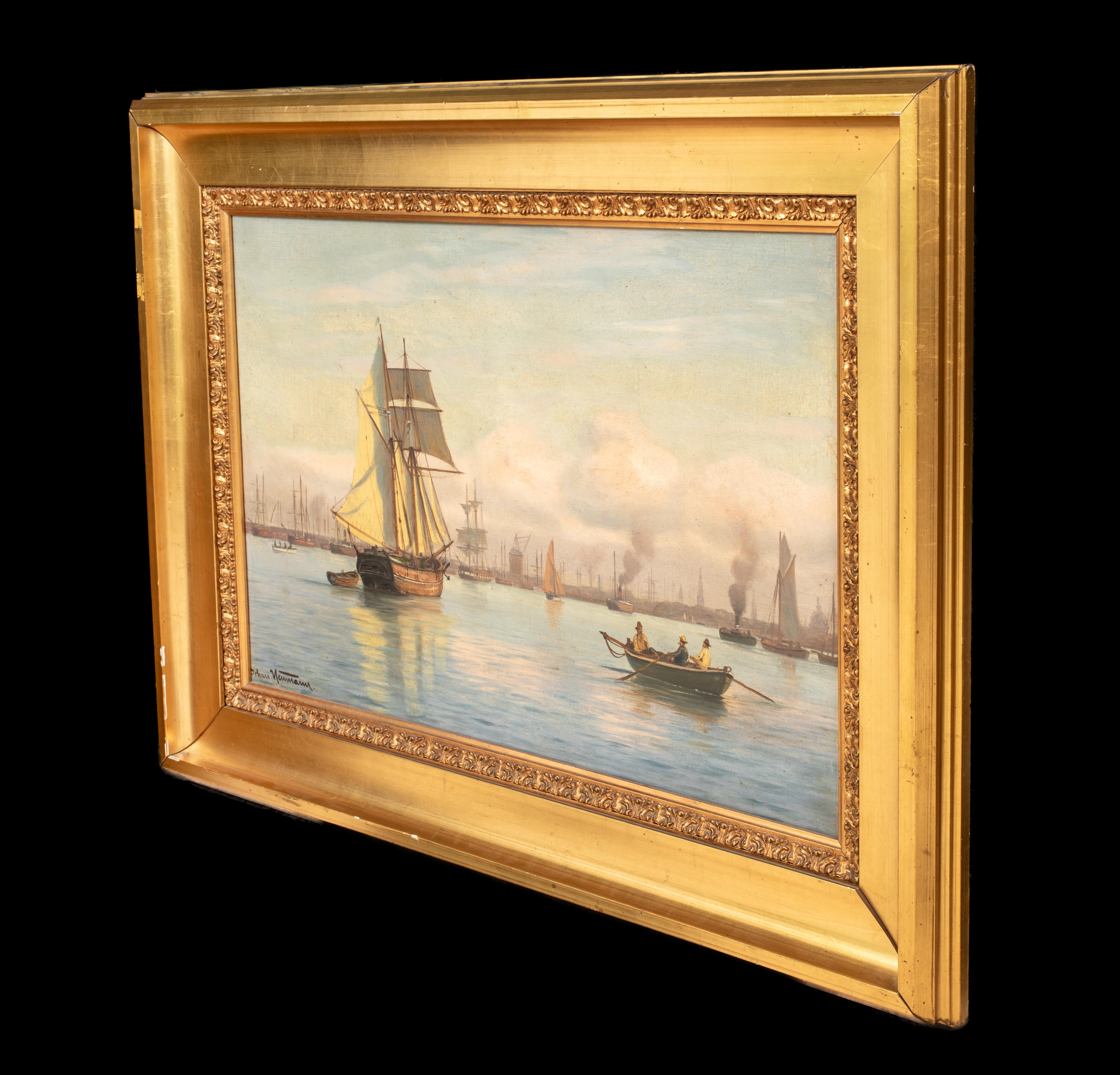 Coucher de soleil sur le port de Copenhague, 19e siècle  par Johan Jens Neumann (1860-1940) en vente 4