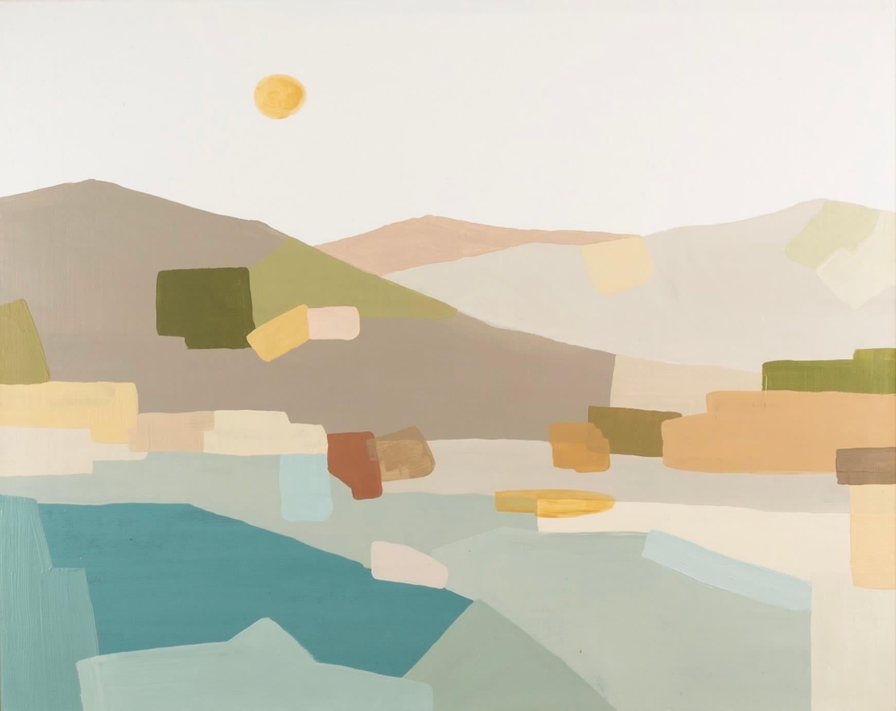 Unknown Abstract Painting - Sunset Over Pollensa, Acrylic on Canvas Painting by Rosa Roig-Fiol, 2023